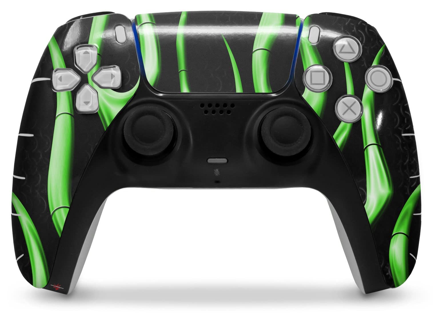 PS5 DualSense Controller Skin Wrap - Metal Flames Green for Gaming Protection