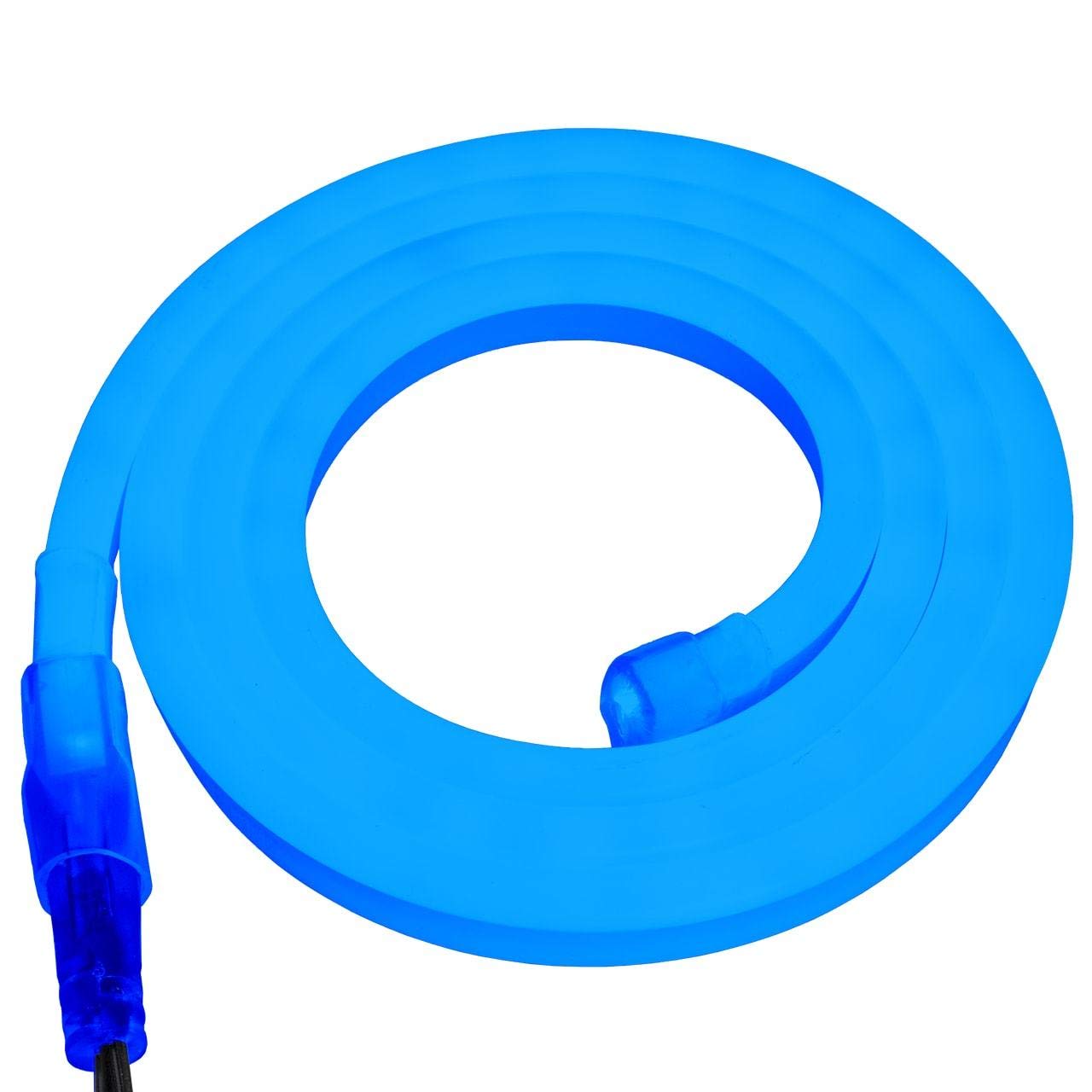 Blue SMD LED Neon Strip Light - 120V Flexible Rope Lighting - 8.2ft Custom Cut for Home Decor, Bars, Signs & DIY Projects