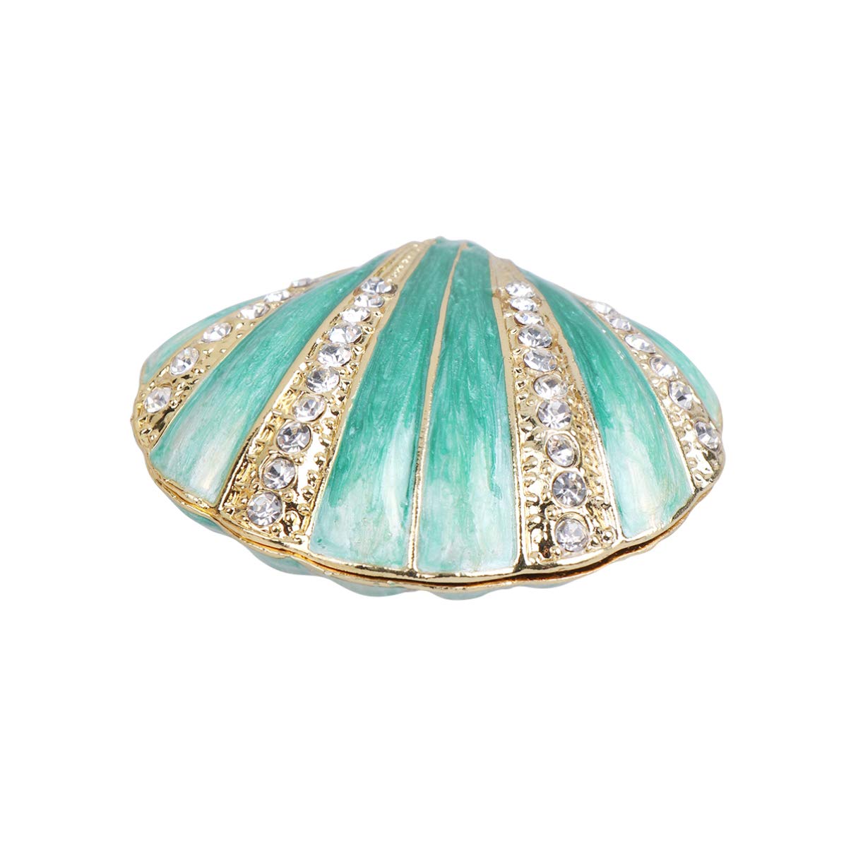 Colorful Seashell Storage Box - Jewelry Organizer, Trinket Box & Ring Holder for Beach Themed Decor - Perfect for Home, Wedding, and Gift Use
