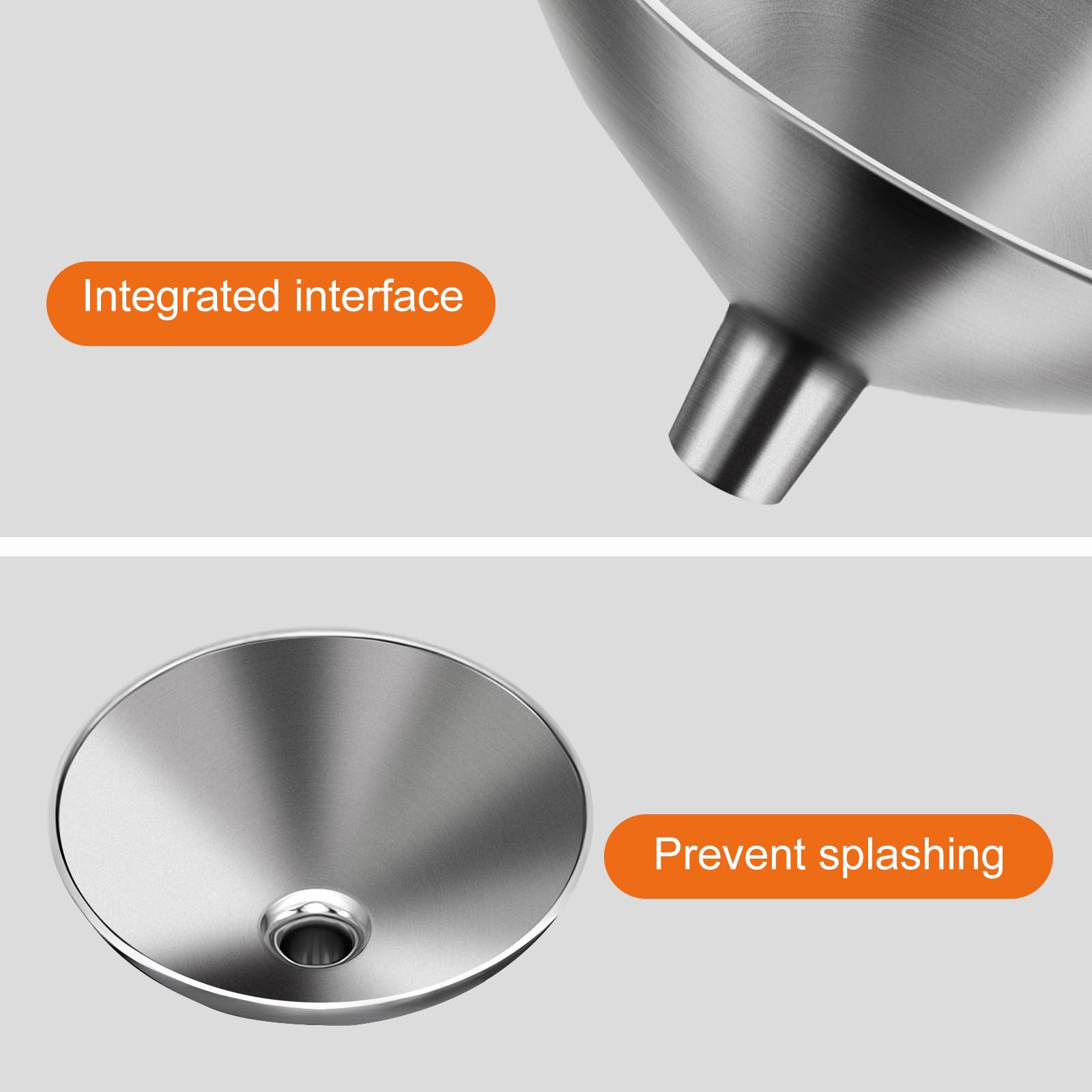 2-Pack Small Stainless Steel Funnel Set - Mini Kitchen Funnel for Essential Oil Transfer, Cooking, Baking & DIY Projects | Perfect for Liquids, Spices & Small Bottles