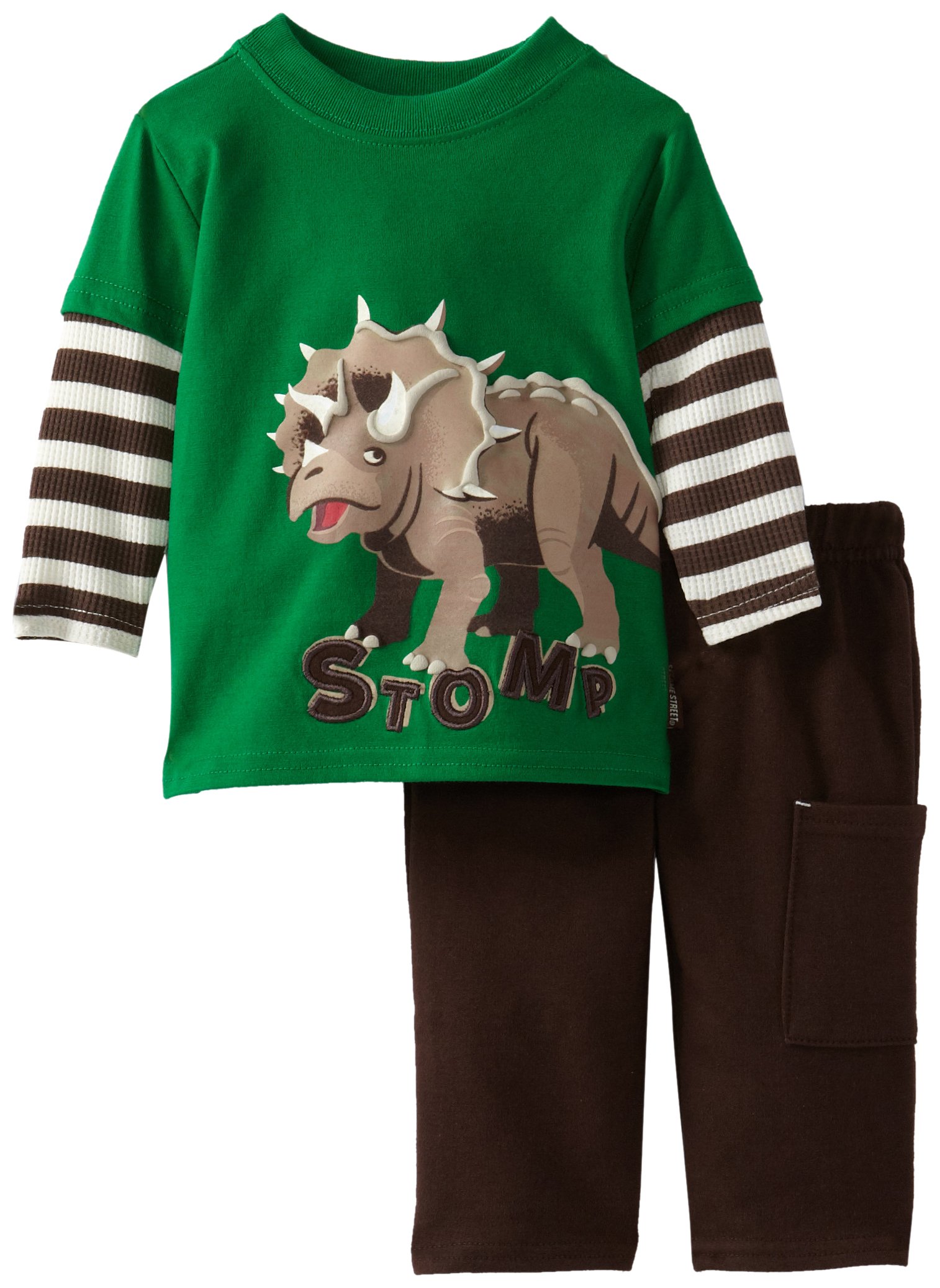 Newborn Baby Boys Dinosaur Stomp Pullover and Pants Set - Cute Dino Print Hoodie & Joggers for Infants 0-3 Months | Perfect for Playtime, Photo Shoots & Everyday Wear