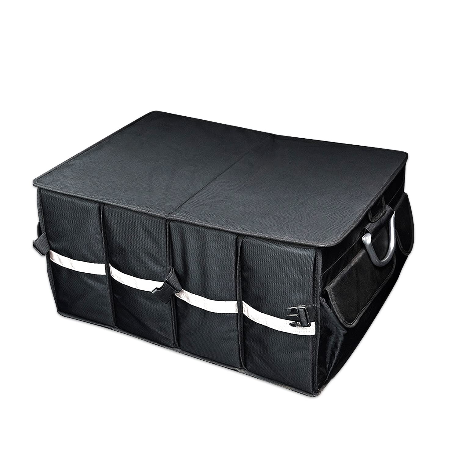 Premium Car Trunk Organizer with Multiple Pockets - Heavy Duty Storage Solution for SUV, Sedan, Minivan - Perfect for Road Trips, Grocery Shopping & Travel Accessories
