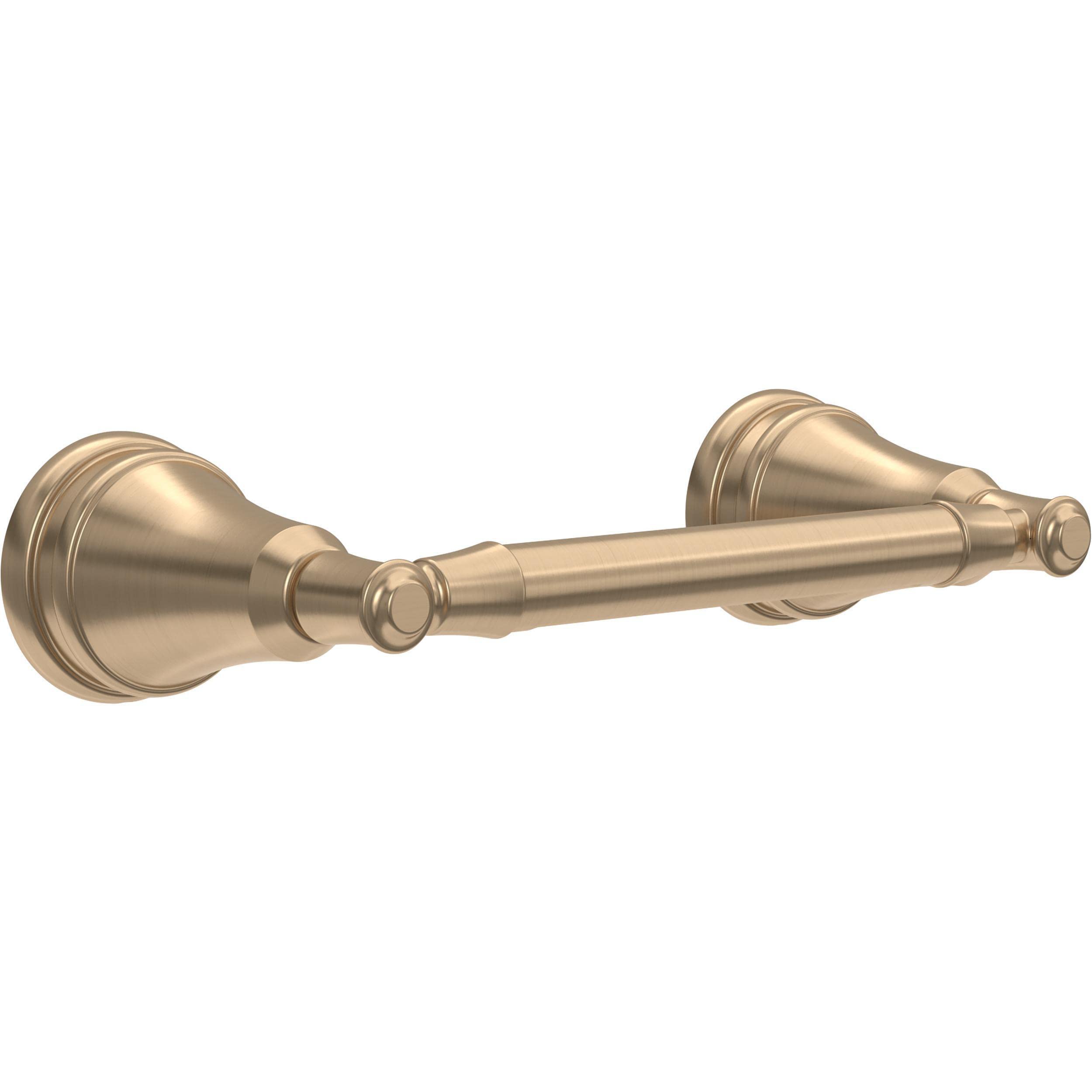 Delta Mylan (1-Pack) Champagne Bronze Wall Mounted Toilet Paper Holder - Adjustable Pivoting Tissue Roll Rod for Bathroom Organization | Stylish Gold Bathroom Accessories for Home, Hotel & Office Use