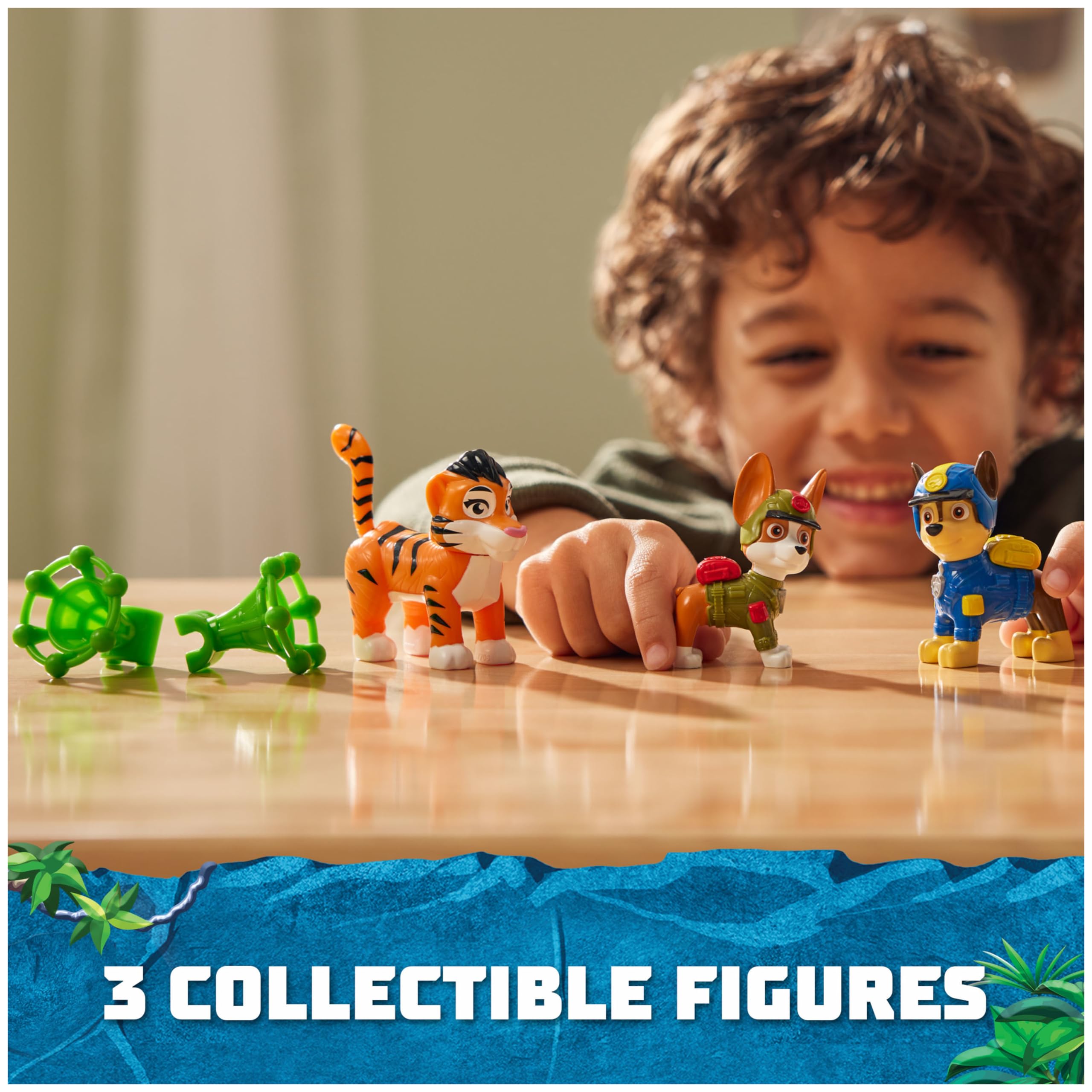 Paw Patrol Jungle Pups Action Figures - Chase, Tracker & Tiger with Launcher for Kids 3+ | Adventure Play