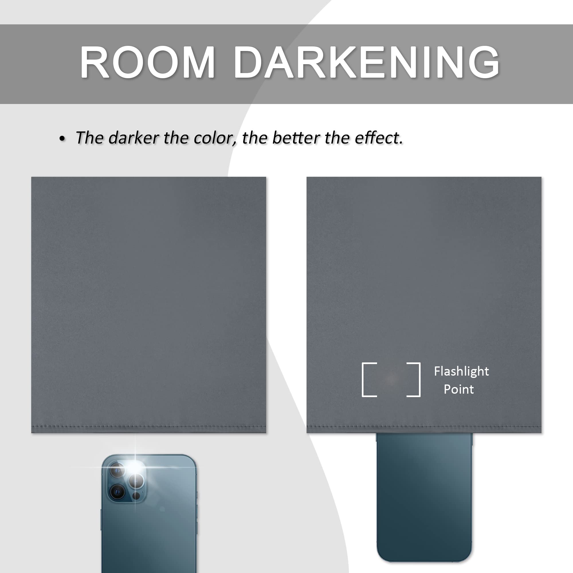 24 Inch Gray Short Blackout Curtains 2 Panels Set - Half Window Kitchen Tiers with Rod Pocket - Medium Grey 29