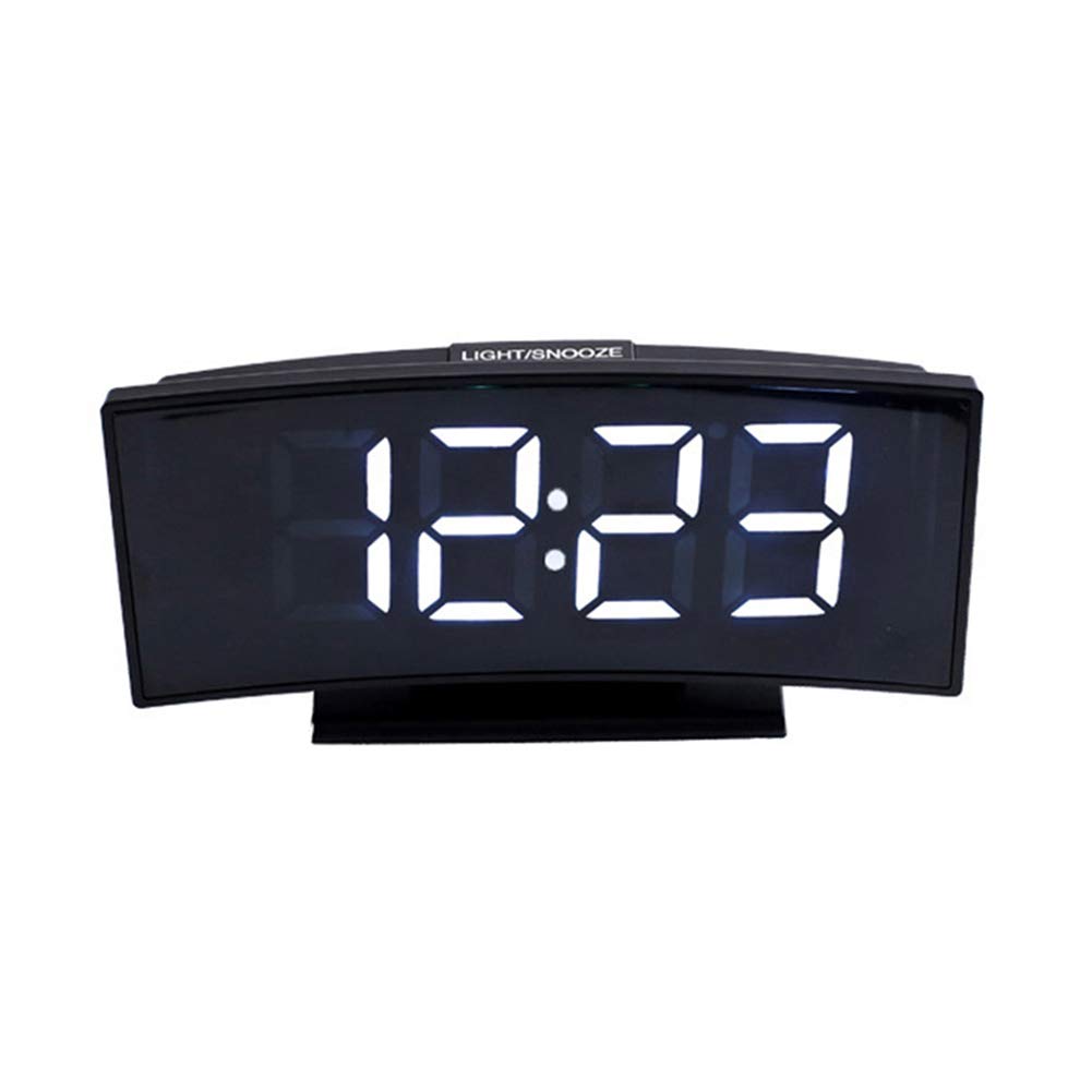Newrys Digital Alarm Clock with USB Power, LED Big Screen Display, Temperature & Snooze Function - Black & White for Bedroom, Office Desk, Nightstand, Travel (Home & Office Use)