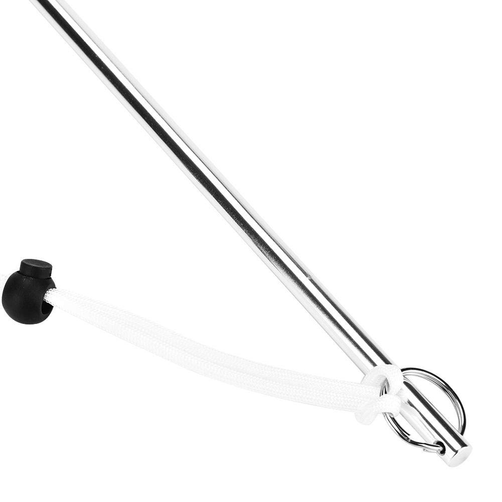**Keenso Aluminum Alloy Diving Noise Maker Stick with Parachute Lanyard – Underwater Safety Tool for Scuba Diving, Snorkeling & Rescue Signaling (Silver with White Bracelet)**