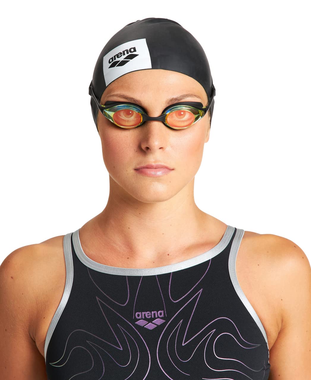 ARENA Unisex Adult Cobra Swipe Anti-Fog Racing Swim Goggles - Polycarbonate Mirror/Non-Mirror Lens - Hydrodynamic Design for Competitive Swimming & Triathlon Training