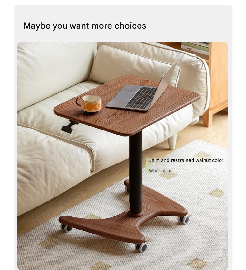 Solid Oak & Ash Wood Adjustable Height Standing Desk - Ergonomic Mobile Workstation for Home Office, Study & Workspace
