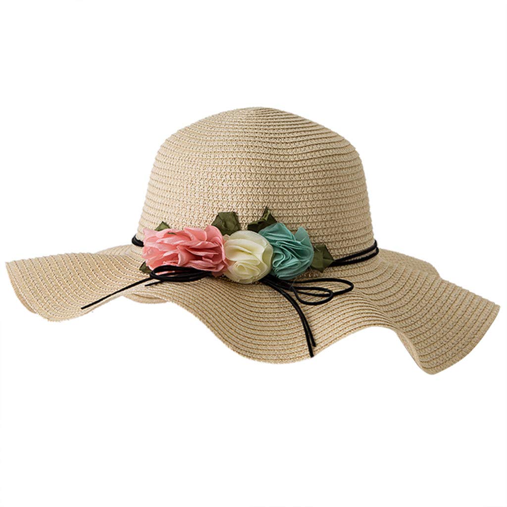 Kids Beach Hat - Summer Baby Flower Straw Sun Hat for Boys & Girls - Breathable UV Protection for Outdoor Play, Swimming & Travel
