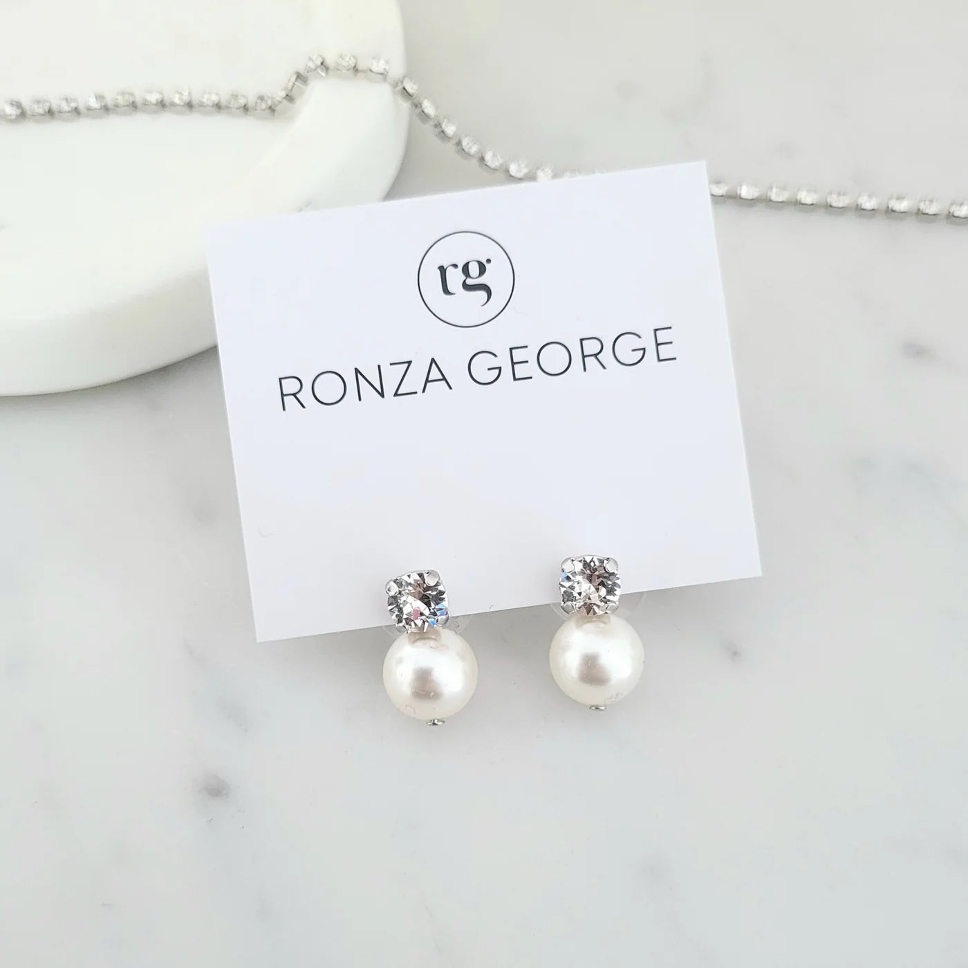 Swarovski Crystal & Pearl Bridal Stud Earrings in Rhodium Silver - Elegant Wedding Jewelry for Brides, Bridesmaids, and Formal Occasions