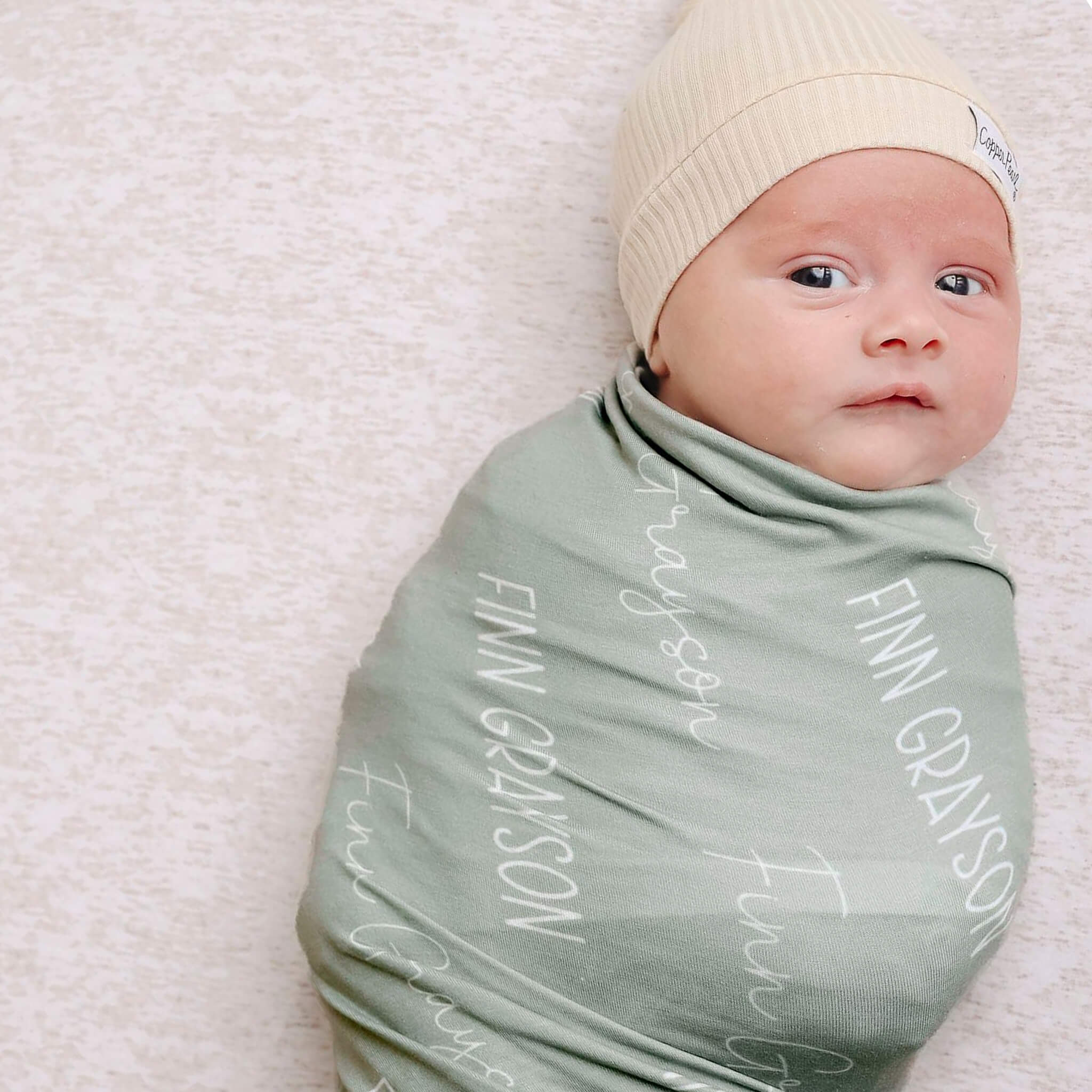 Personalized Baby Name Swaddle Blanket - Custom Embroidered Soft Cotton Blanket for Newborns | Perfect for Baby Showers, Photography & Nursery Decor