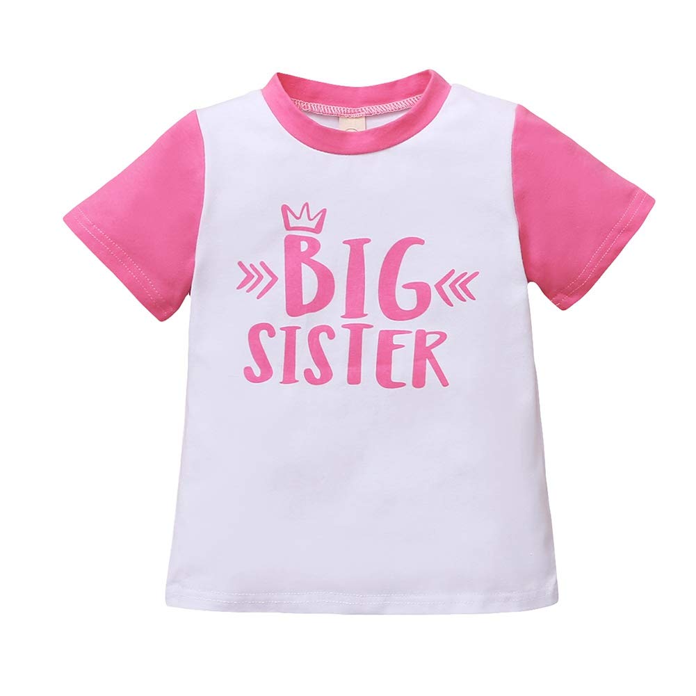 Newborn Baby Girl Floral Romper & Big Sister Matching T-Shirt Set - Cute Sister Outfits 0-7 Years for Family Photos & Special Occasions