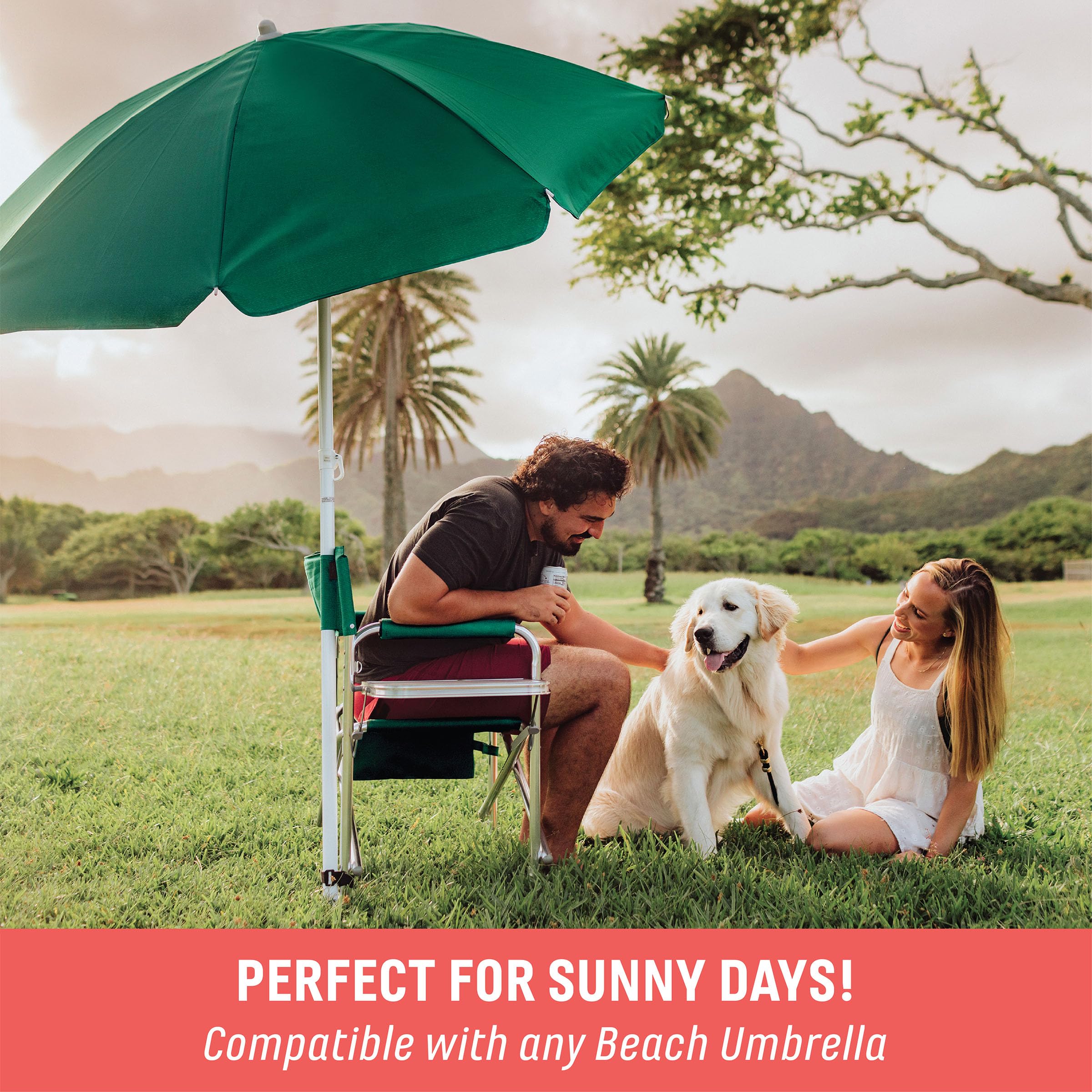 ONIVA - a Picnic Time Brand - Portable Folding Sports Chair with Side Table | Lightweight Beach & Camping Chair for Adults | Perfect for Outdoor Events, Picnics, Beach Trips & Tailgating (Navy Blue)