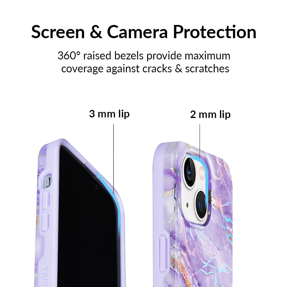 Purple Holographic Moonstone iPhone Case - Durable & Stylish Phone Cover for iPhone 13/14/15 Pro Max - Perfect for Everyday Use, Travel & Gift Giving