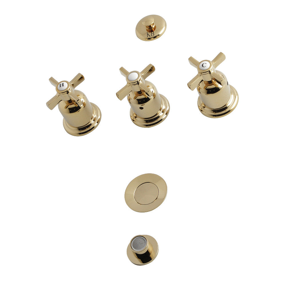 Kingston Brass KB6327ZX Millennium 3-Handle Bidet Faucet - Modern Bathroom Fixture for Hygiene & Comfort - Perfect for Master Bathrooms, Guest Suites & Luxury Homes