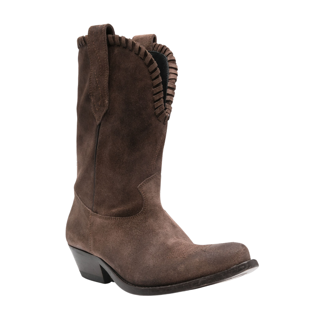 Dark Brown Suede Wish Star - Stylish Women's Ankle Boots for Fall & Winter Fashion | Perfect for Office, Party & Casual Outfits