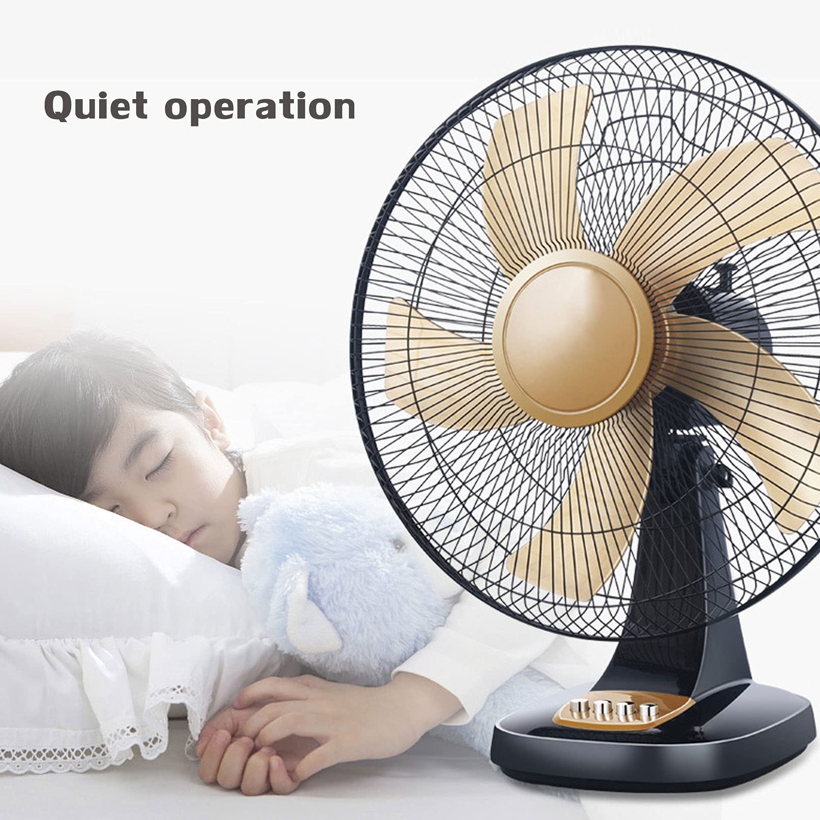 Portable Rechargeable Fan - 7-12 Hours Battery Life, USB Table Fan for Camping, Travel, Office & Home Use | Oscillating Standing Fan with 3 Speeds for Cooling Comfort