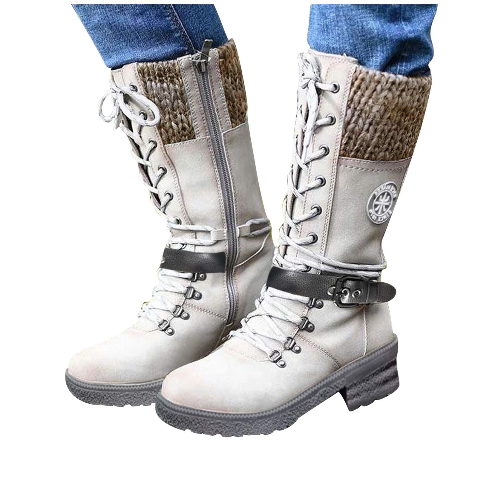 Women's High Heel Ankle Boots - Winter Snow Wedge Booties with Slip-On Design for Height Increase | Fashion Calf Boots for Women | Perfect for Office, Dating & Night Out