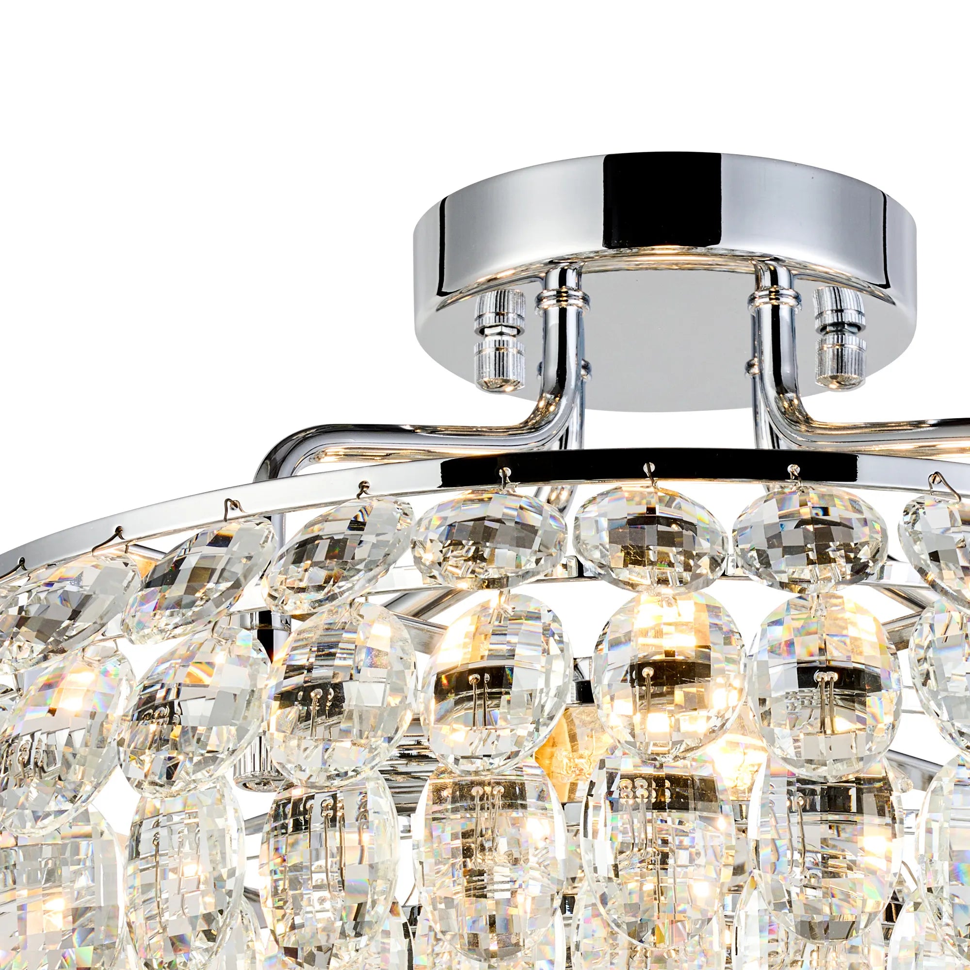 Consten Semi Flush Ring Ceiling Light Fixture with E14 Socket - Perfect for Bedroom, Hallway & Small Space Lighting