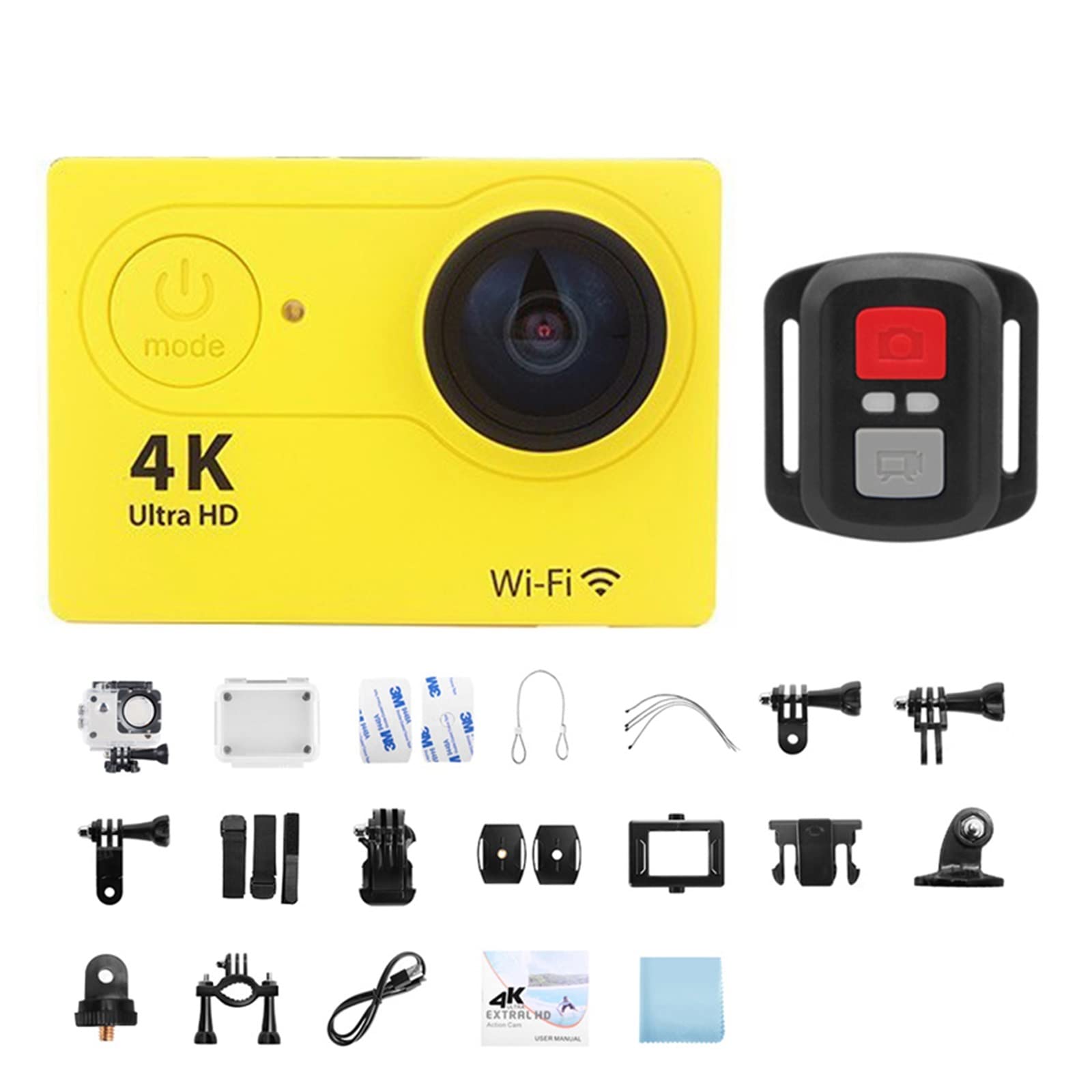 4K Action Camera with Image Stabilization - Waterproof Sports Camera, 2.0-inch Touch Screen, Remote Control, High Frame Rate for Underwater Diving, Helmet Mounting & Outdoor Adventure Video Recording - Perfect for Vlogging, Travel, Surfing and Extreme Sports