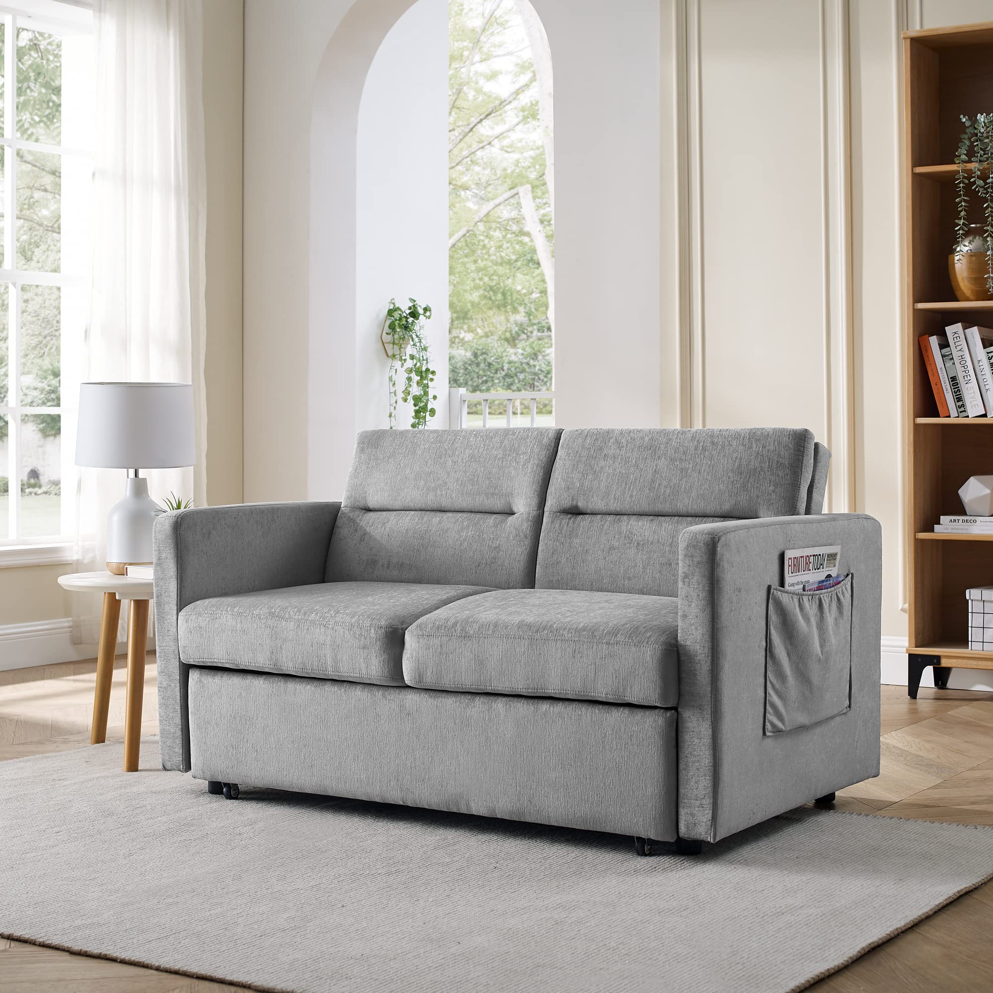 Petolovty Modern Convertible Folding Futon Sofa Bed - Space-Saving Recliner Lounge Couch for Small Living Rooms & Apartments, 54.5x33x31.5 Inches (WxDxH) - Perfect for Guest Beds, Studio Apartments, and Compact Spaces
