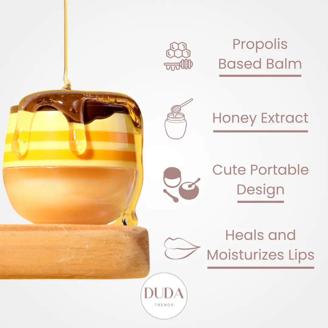 Organic Bee Balm Honey Pot - Natural Lip Balm & Skin Moisturizer for Dry Lips & Hands | Perfect for Travel, Outdoor Activities & Daily Hydration