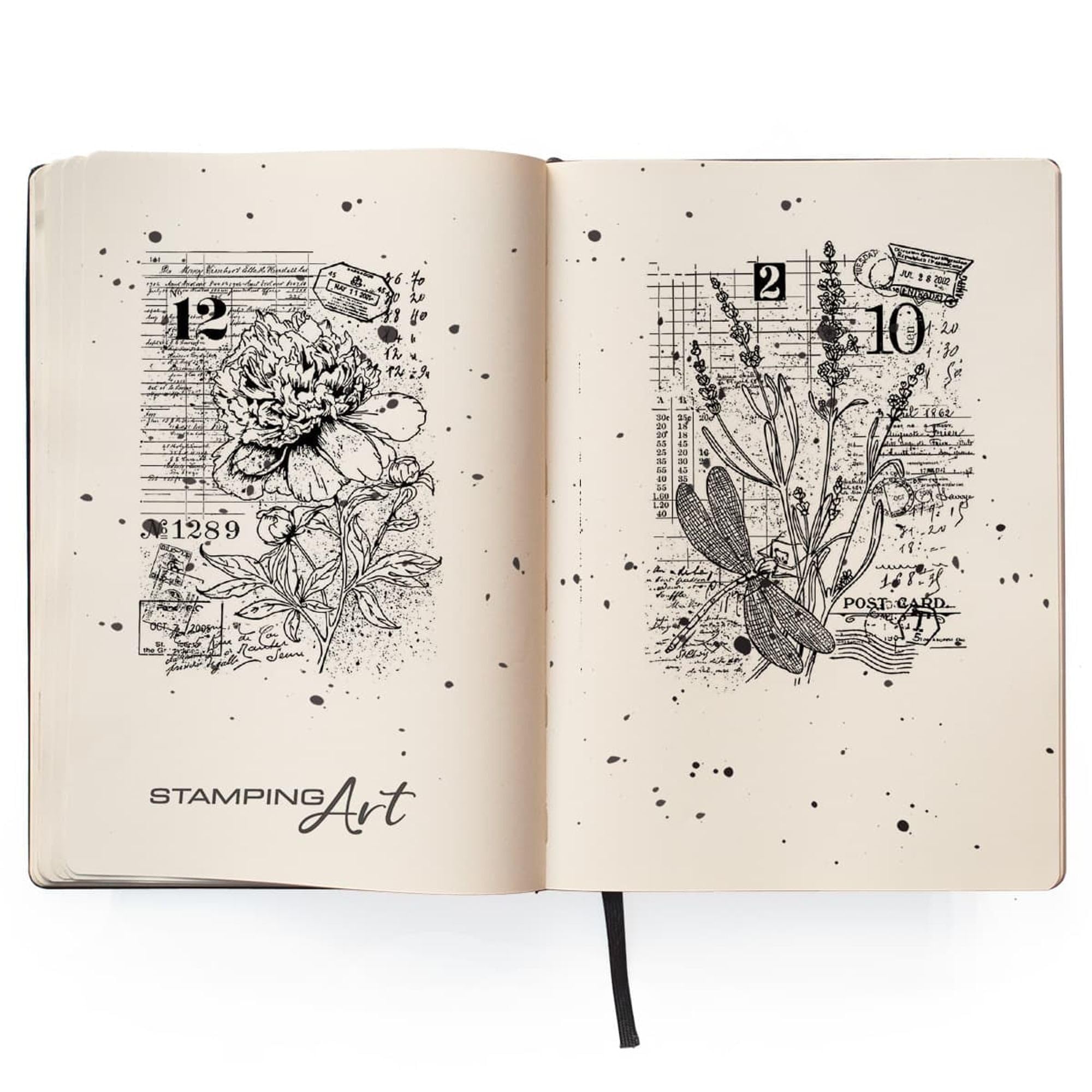 Botanical Postcards Clear Stamps - Vintage Floral Greeting Card Stamps for Scrapbooking & Journaling - Perfect for DIY Crafts, Card Making, and Handmade Stationery