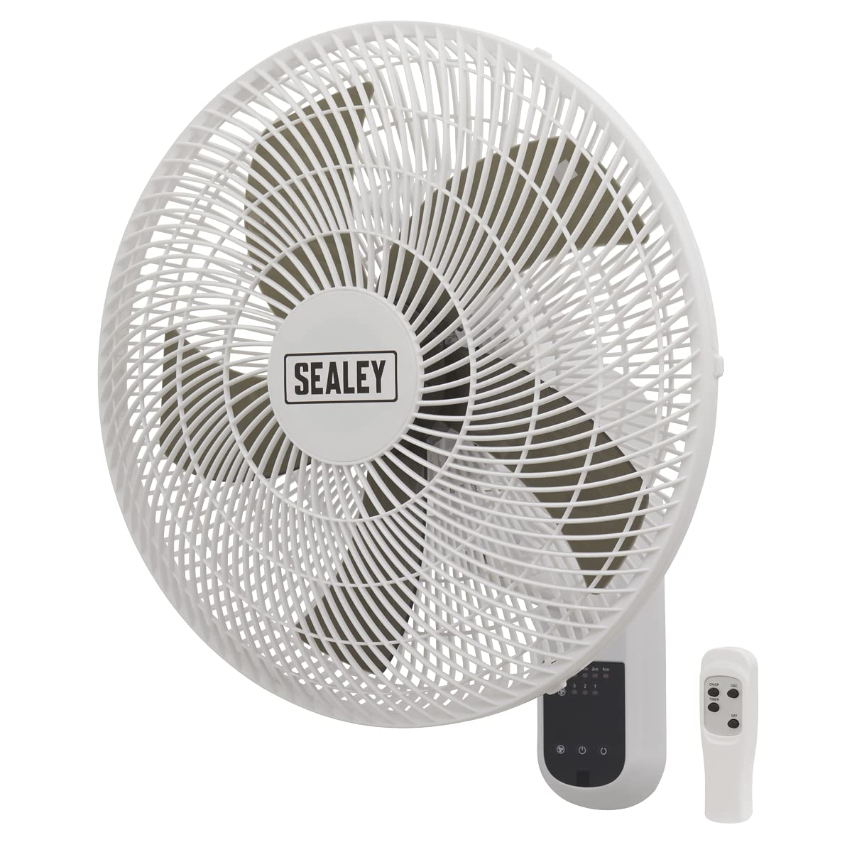 Sealey SWF16WR 16-Inch Wall Mount Fan with Remote Control, 3-Speed Settings, 230V - Perfect for Home, Office, and Warehouse Cooling