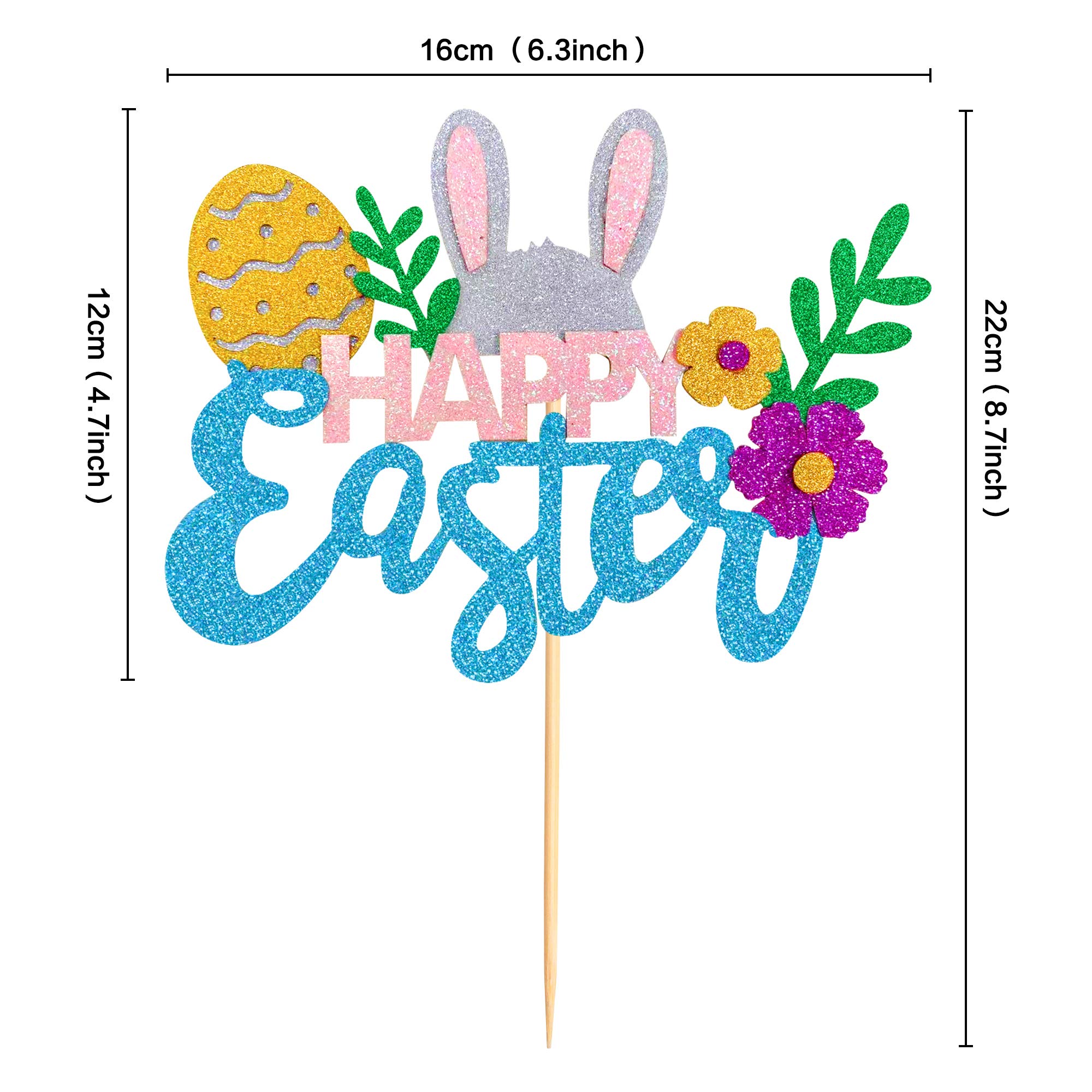 Easter Bunny Cake Topper - Happy Easter Rabbit Cake Decor for Easter Party, Birthday, Baby Shower & Spring Celebrations - 1pc Adorable Bunny Cake Decoration