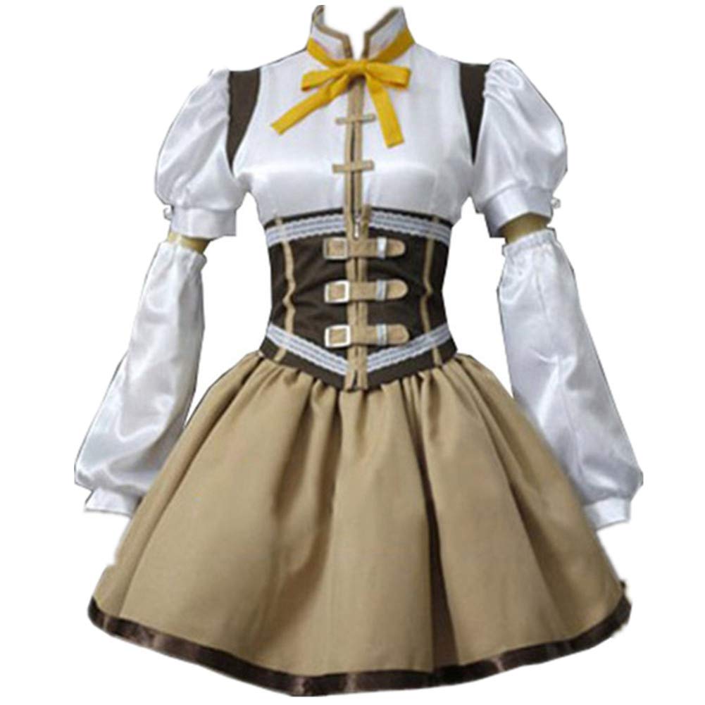 Tomoe Mami Cosplay Costume Full Set with Wig & Socks - Puella Magi Madoka Magica Anime Outfit for Halloween, Comic Con, and Cosplay Events