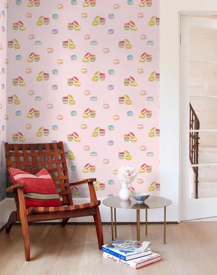 Pink Macarons Wallpaper by Nathan Turner - Elegant French-Inspired Decor for Bedroom, Living Room & Dining Area