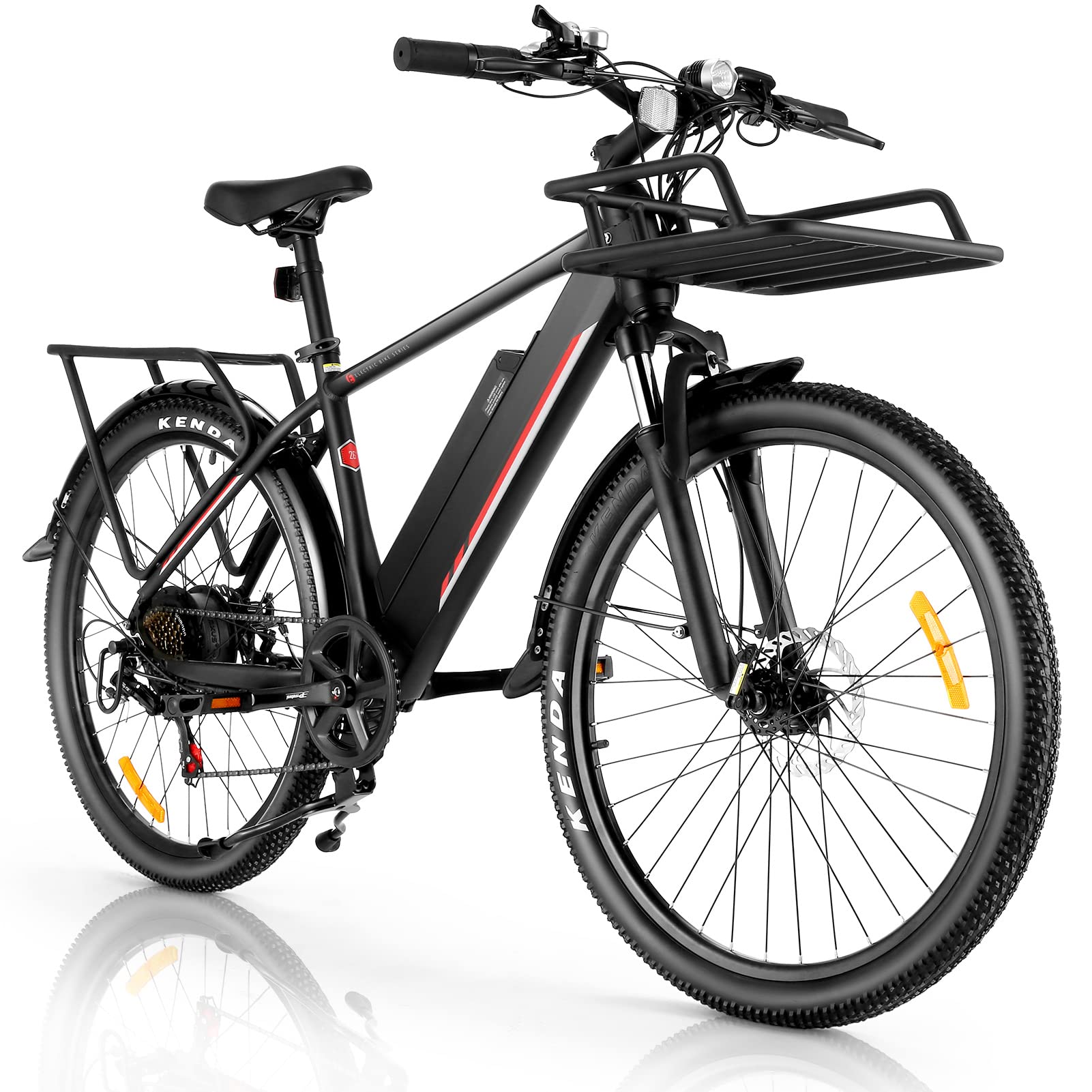 **Electric Bike for Adults - 350W Commuter E-Bike with Suspension Fork, Removable 10.4Ah Battery, 3 Modes & 7 Speed Gears - Perfect for Urban Commuting, Leisure Rides & Eco-Friendly Transportation**