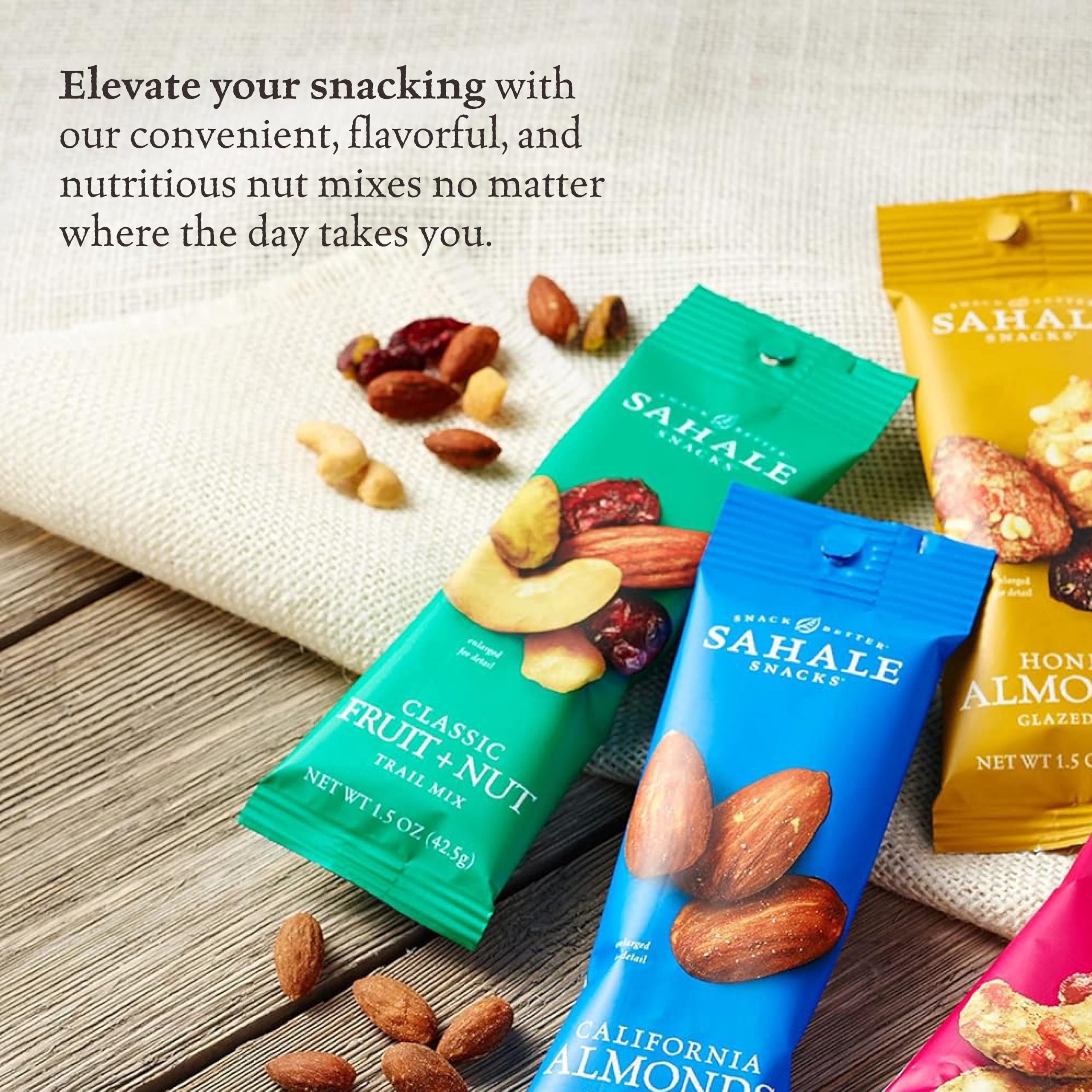Sahale Snacks Classic Fruit and Nut Trail Mix - 1.5 Oz Grab & Go Bags (18 Packs) | Dry-Roasted Deluxe Mixed Nuts with Apples & Cranberries | Non-GMO, Kosher, Gluten-Free Snacks | Perfect for Hiking, Camping & Healthy On-the-Go Snacking