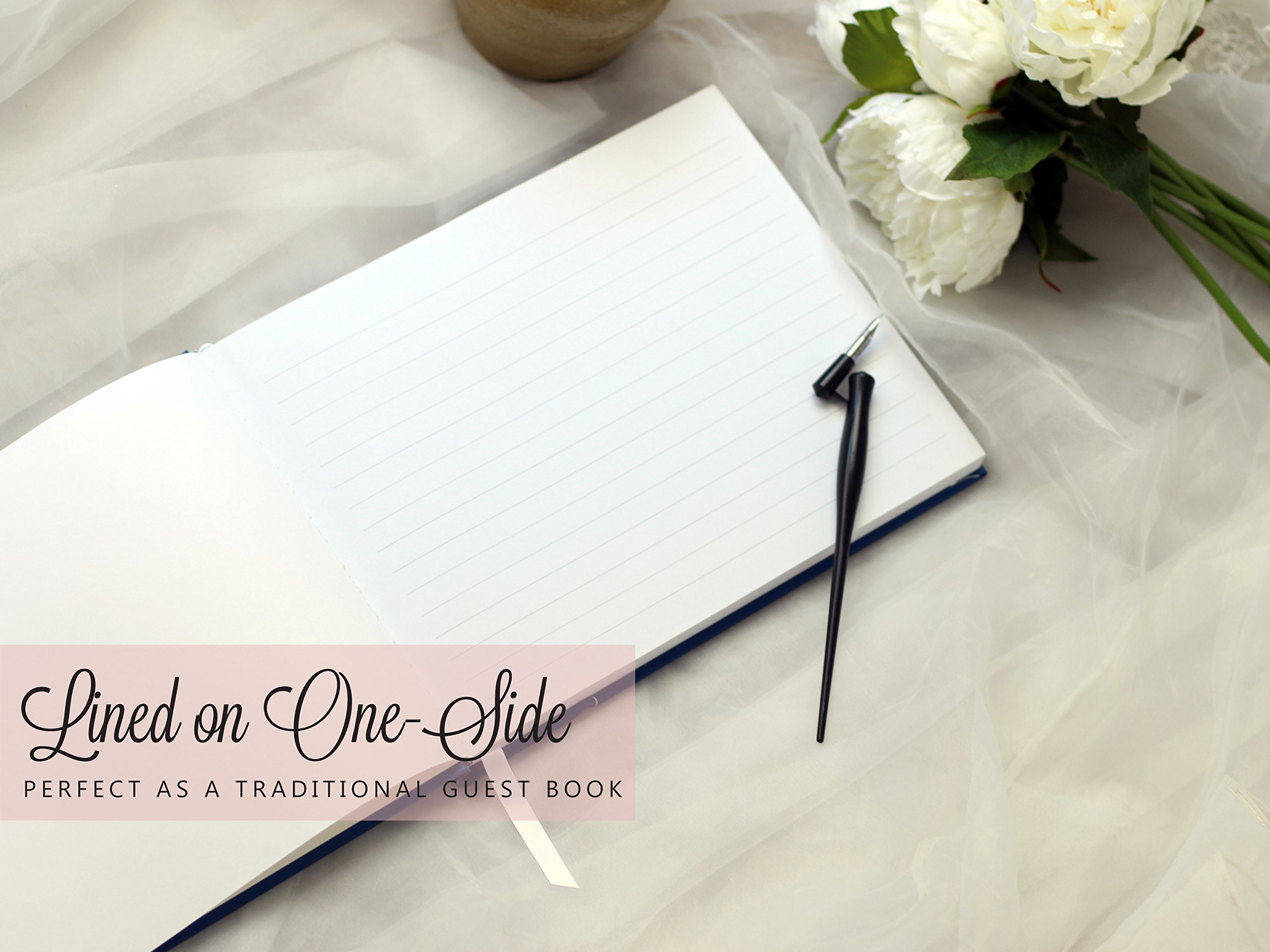 Elegant Purple Floral Wedding Guest Book with Gold Foil - Personalized Keepsake for Bridal Showers, Receptions & Anniversary Celebrations