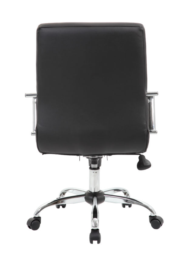 Boss Retro Task Chair with Chrome Fixed Arms B436C - Ergonomic Office Chair for Home & Work - Perfect for Long Hours at Desk, Computer Work & Study