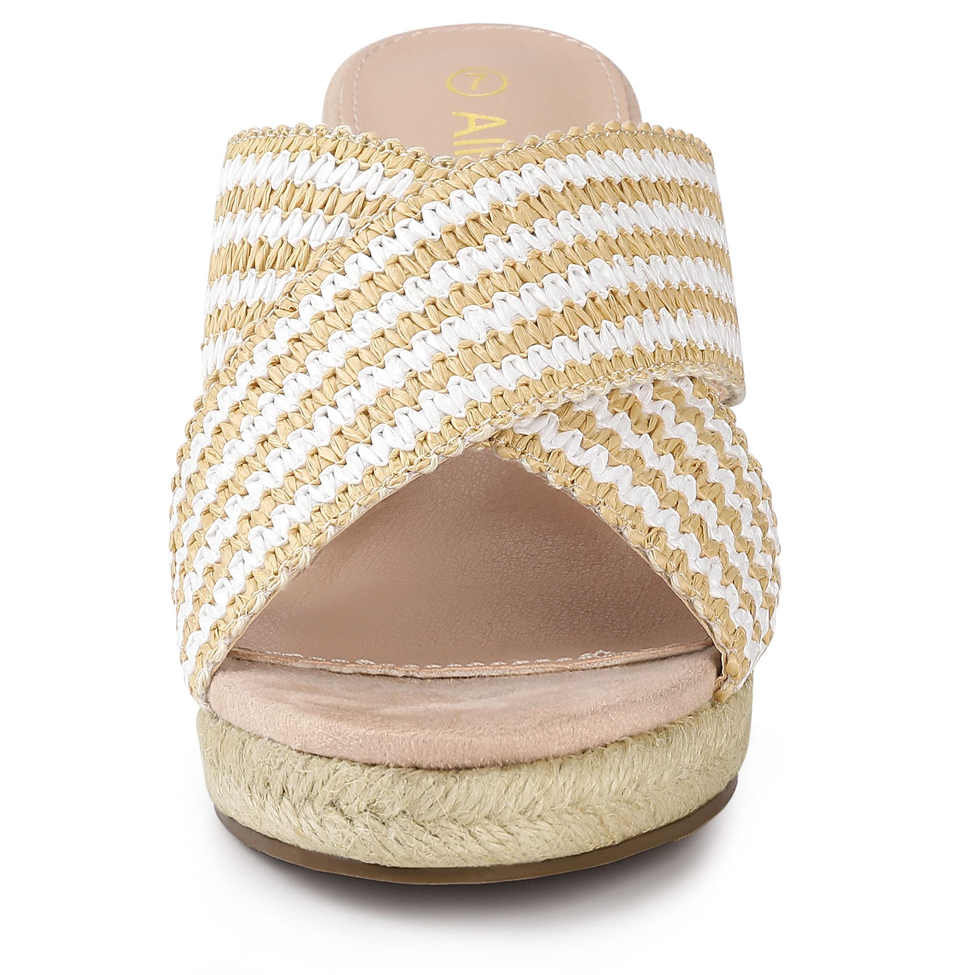 Allegra K Women's Espadrilles Wedge Sandals - Comfortable Slide Wedges for Summer, Beach & Casual Outings