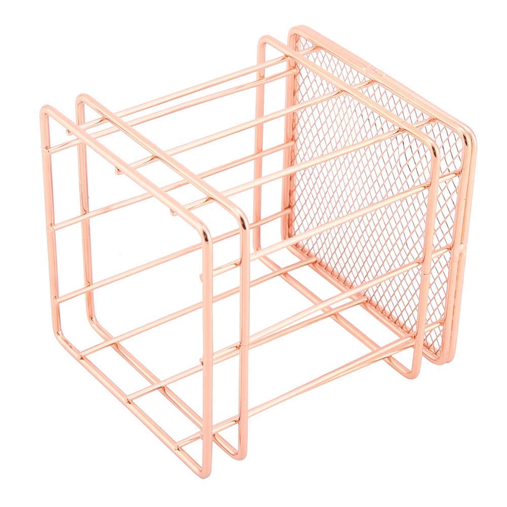 Rose Gold Iron Storage Basket - Small Makeup Organizer & Desktop Decor Box (10x9cm) - Perfect for Jewelry, Office Supplies & Bathroom Essentials