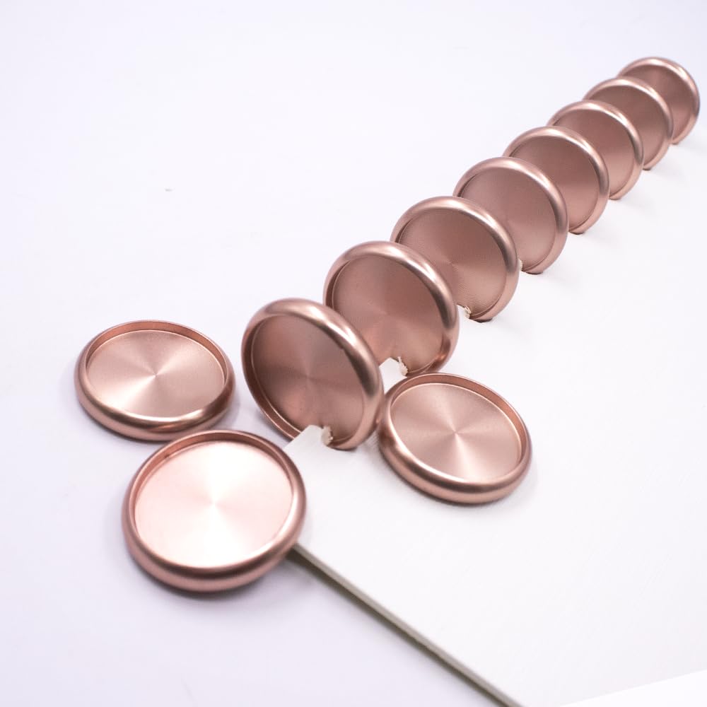 11pcs 1 Inch Rose Gold Metal Discbound Expansion Discs for DIY Planner & Notebook - Premium 24mm Discbound Expander Rings (2025 Edition) - Perfect for Custom Planners, Journals, and Office Organization