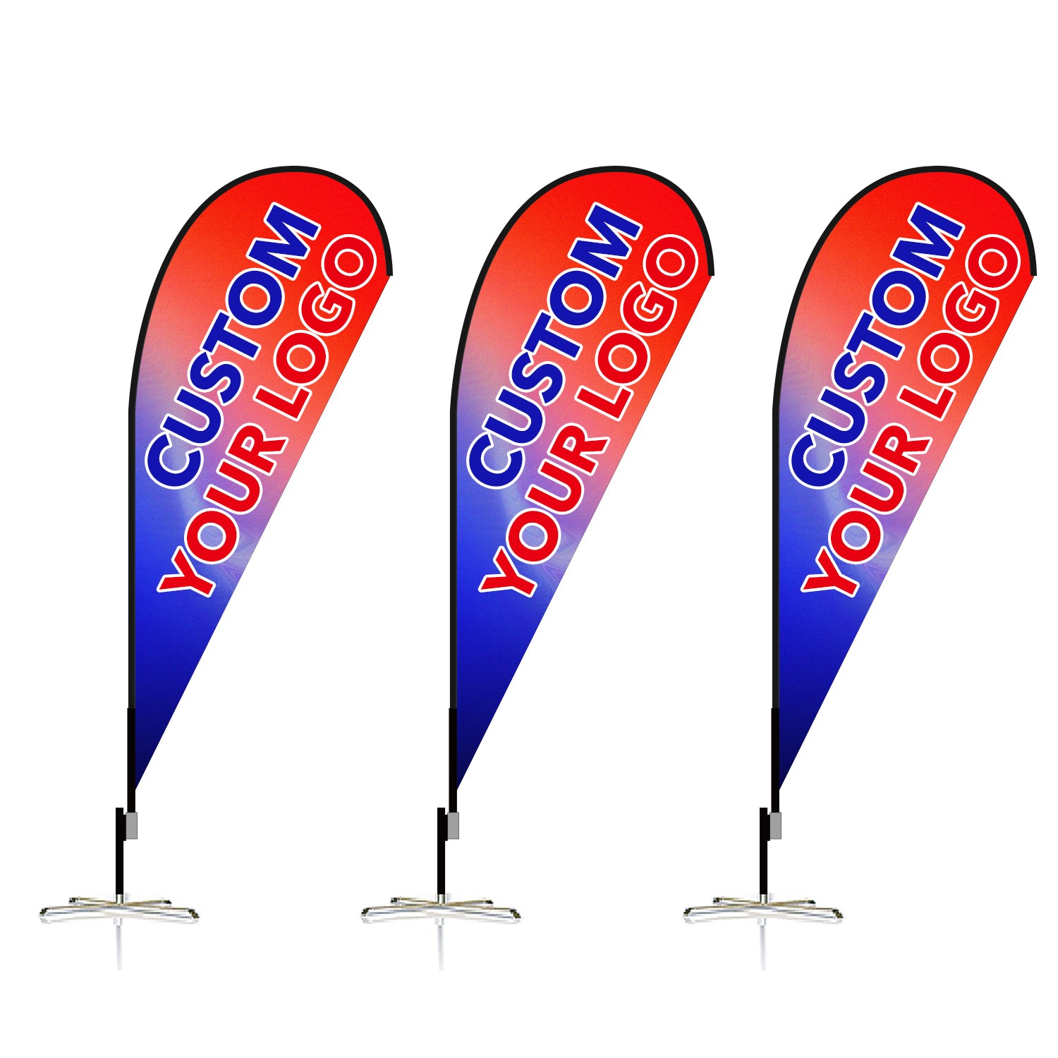 Custom Teardrop Flag Advertising - 8FT/10FT/12FT Sizes - High Visibility Outdoor Marketing for Events, Sports & Business Promotion