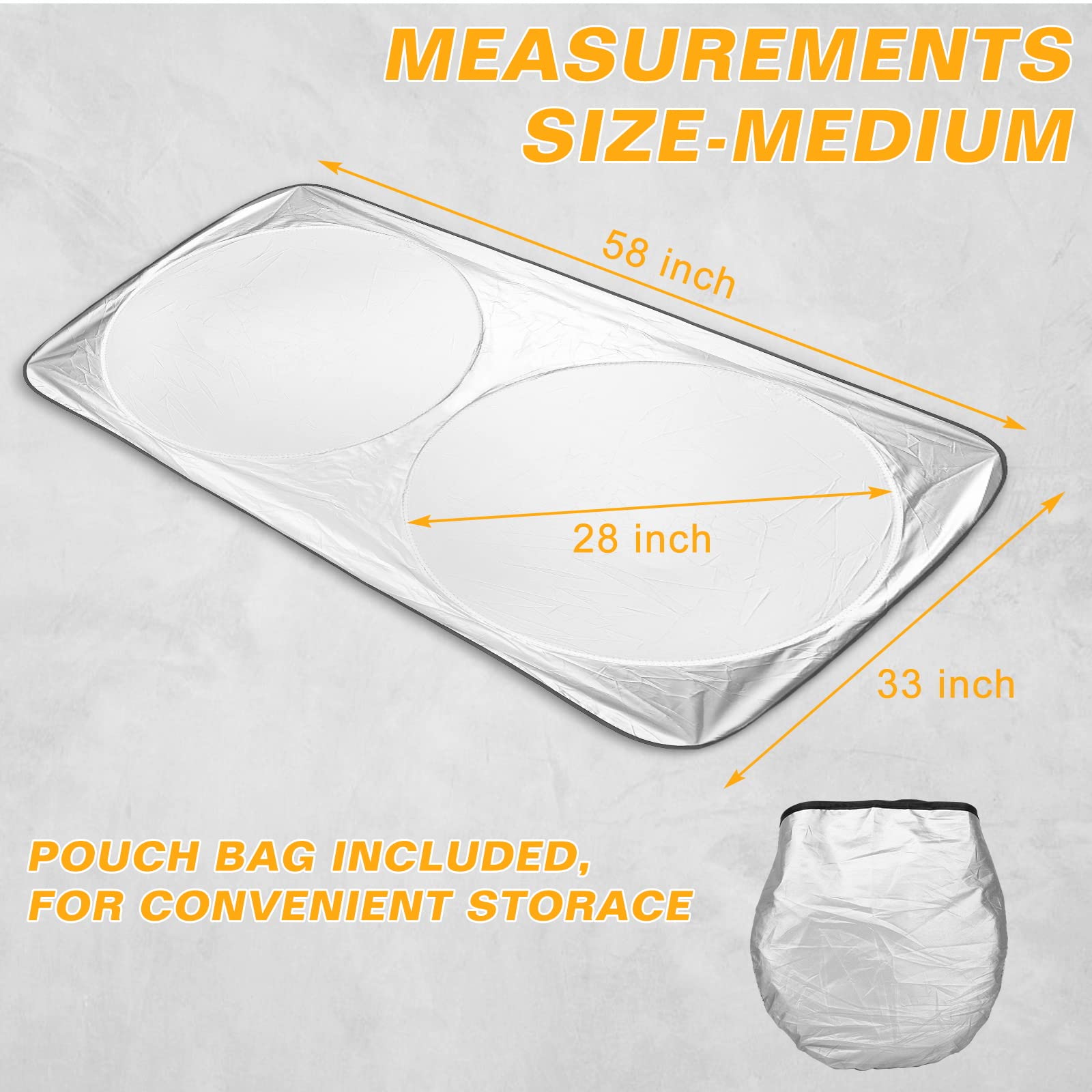 Fiat 500X Car Windshield Sunshade - 240T Durable UV Protection Sun Visor (64