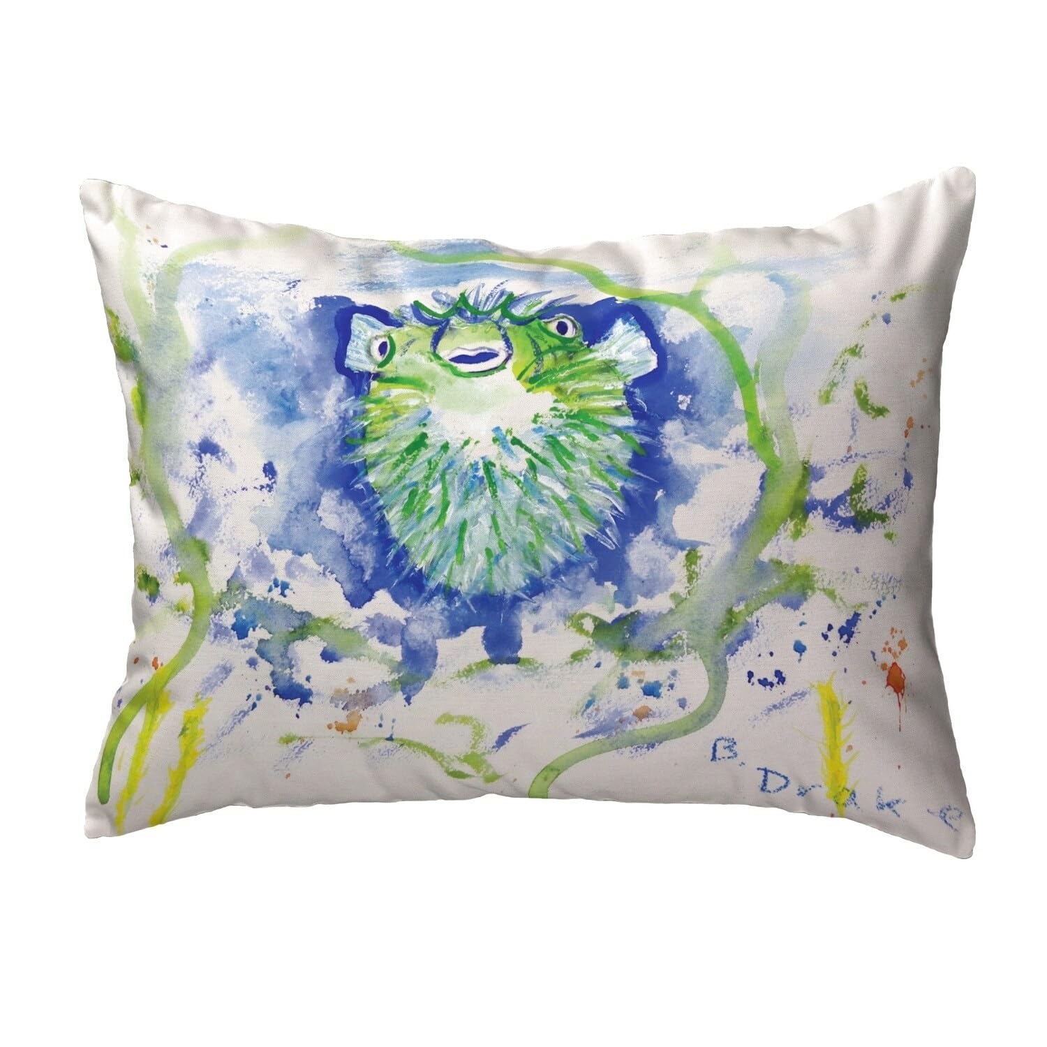 Betsy Drake KS541 Decorative Throw Pillow 11x14 Inches - Multi-Color Cushion for Sofa, Bed, Living Room & Home Decor
