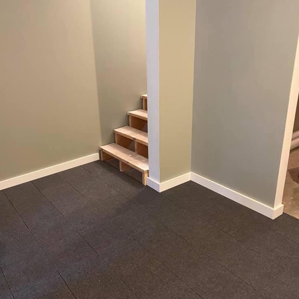 Greatmats Interlocking Carpet Tiles 1x1 Ft Modular Flooring - 20 Pack Gray Square Tiles for Home Gym, Office, Basement & Playroom Flooring