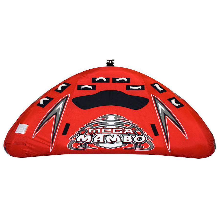 Inflatable Rave Mega Mambo 4 Person Towable Tube for Water Sports - Perfect for Lakes, Rivers & Beach Fun with Friends & Family