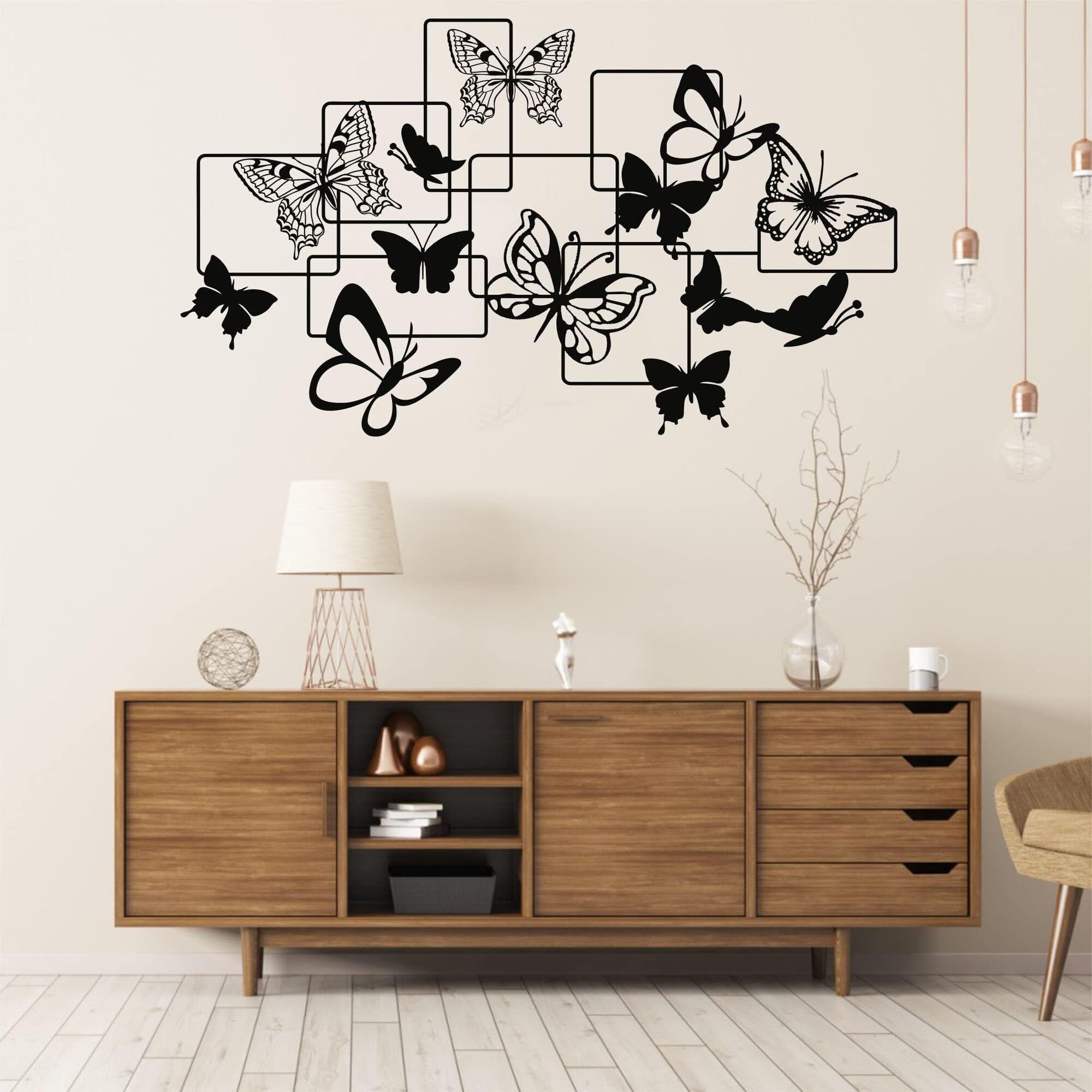 Flock of Butterflies Metal Wall Art - Handcrafted Butterfly Decor for Home, Office, Entryway & Living Room - Elegant Metal Wall Decor for Bedroom, Nursery & Indoor Spaces