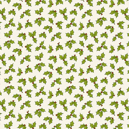 Buttermilk Basin Cream Holly Christmas Fabric by the Yard - Perfect for Holiday Quilting, DIY Decorations, and Festive Sewing Projects
