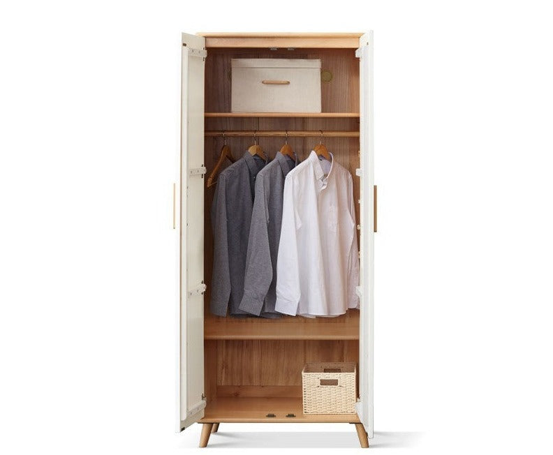 Solid Beech Wood Wardrobe Set - Modern Closet Organizer for Bedroom, Living Room & Office Storage