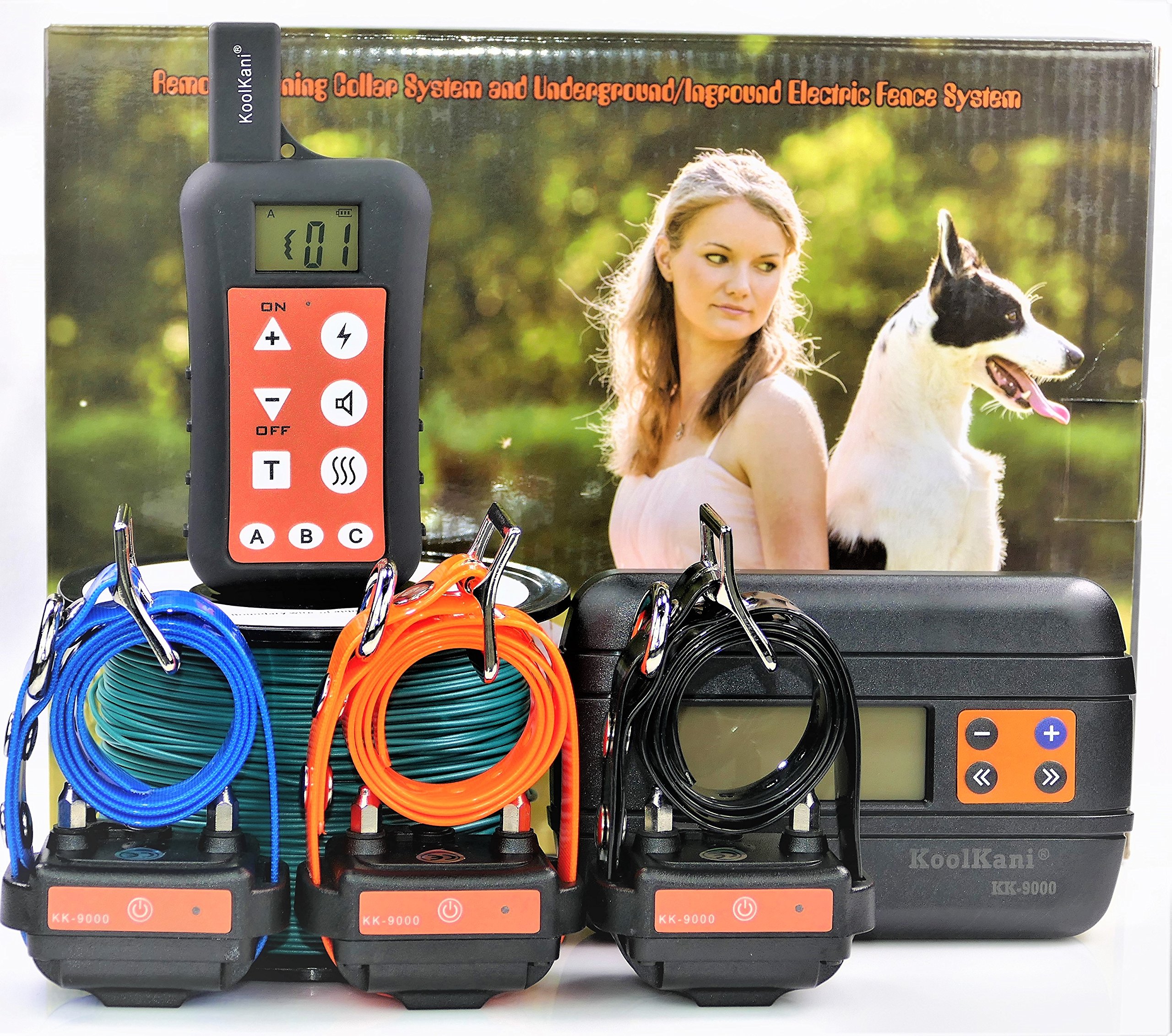 Remote Dog Training Shock Collar & In-Ground Electronic Dog Fence System Combo - 3 Dog Containment System for Large Yards | Waterproof, Adjustable Shock Levels | Perfect for Training & Outdoor Pet Safety