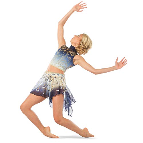 Alexandra Collection Beloved Flower Dance Costume Crop Top - Floral Print Women's Dancewear for Ballet, Jazz & Performance (Perfect for Recitals, Competitions & Stage Shows)