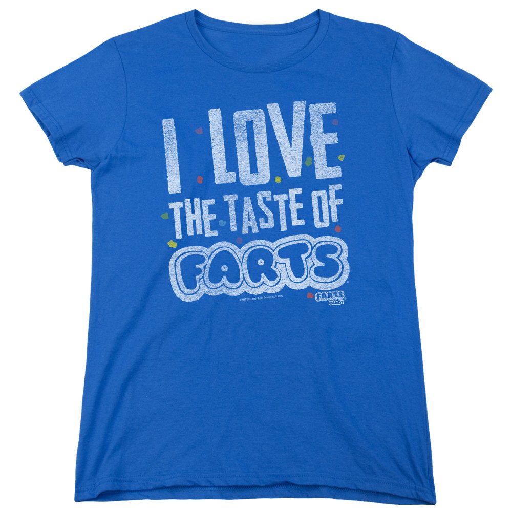 Trevco Farts Candy Tasty Farts Women's Funny Graphic T-Shirt - Perfect for Gag Gifts, Costume Parties & Prank Lovers